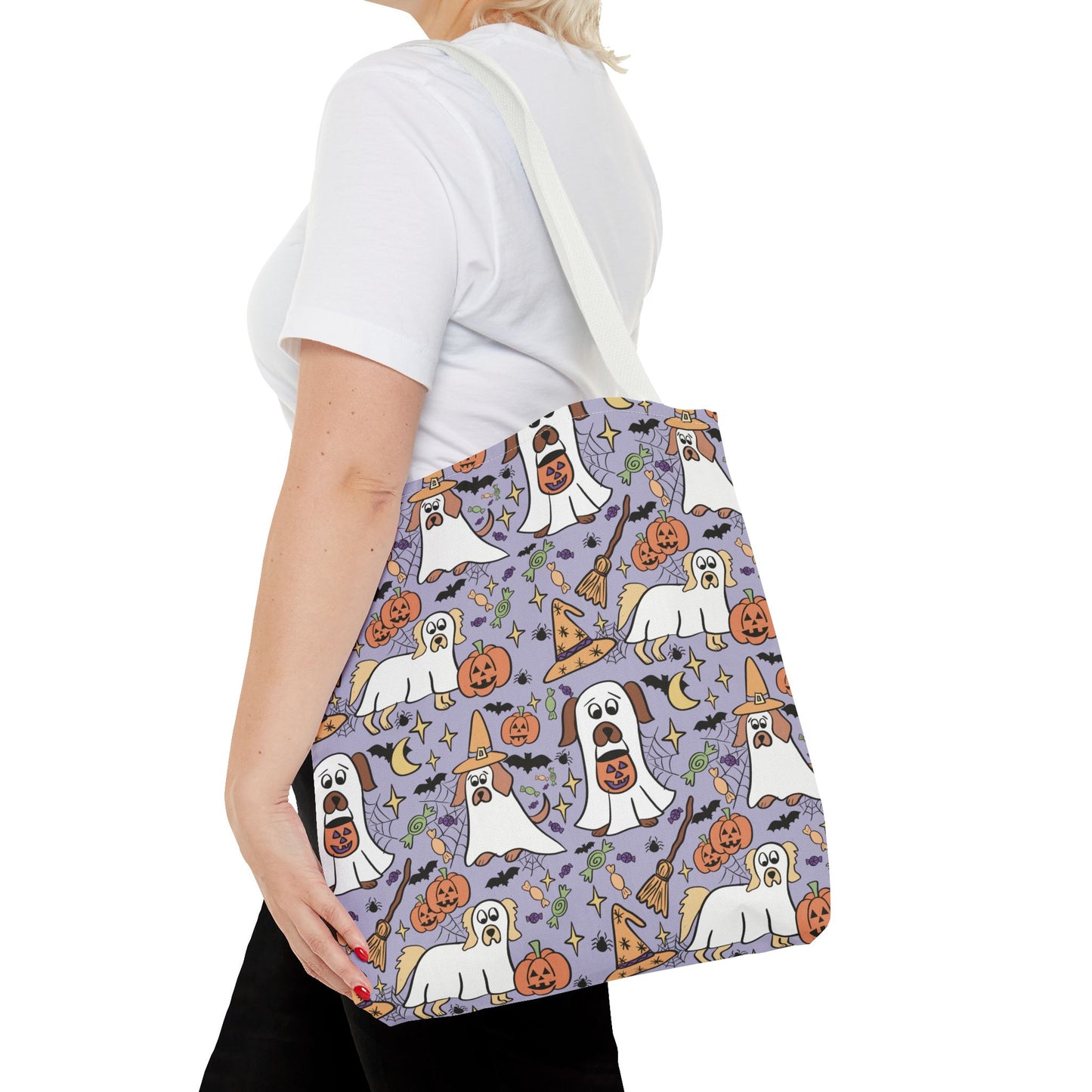 Spooky Ghosts Tote Bag - Halloween Decor, Trick or Treat, Eco-Friendly Shopping, Witchy Vibes, Fun & Festive Gift