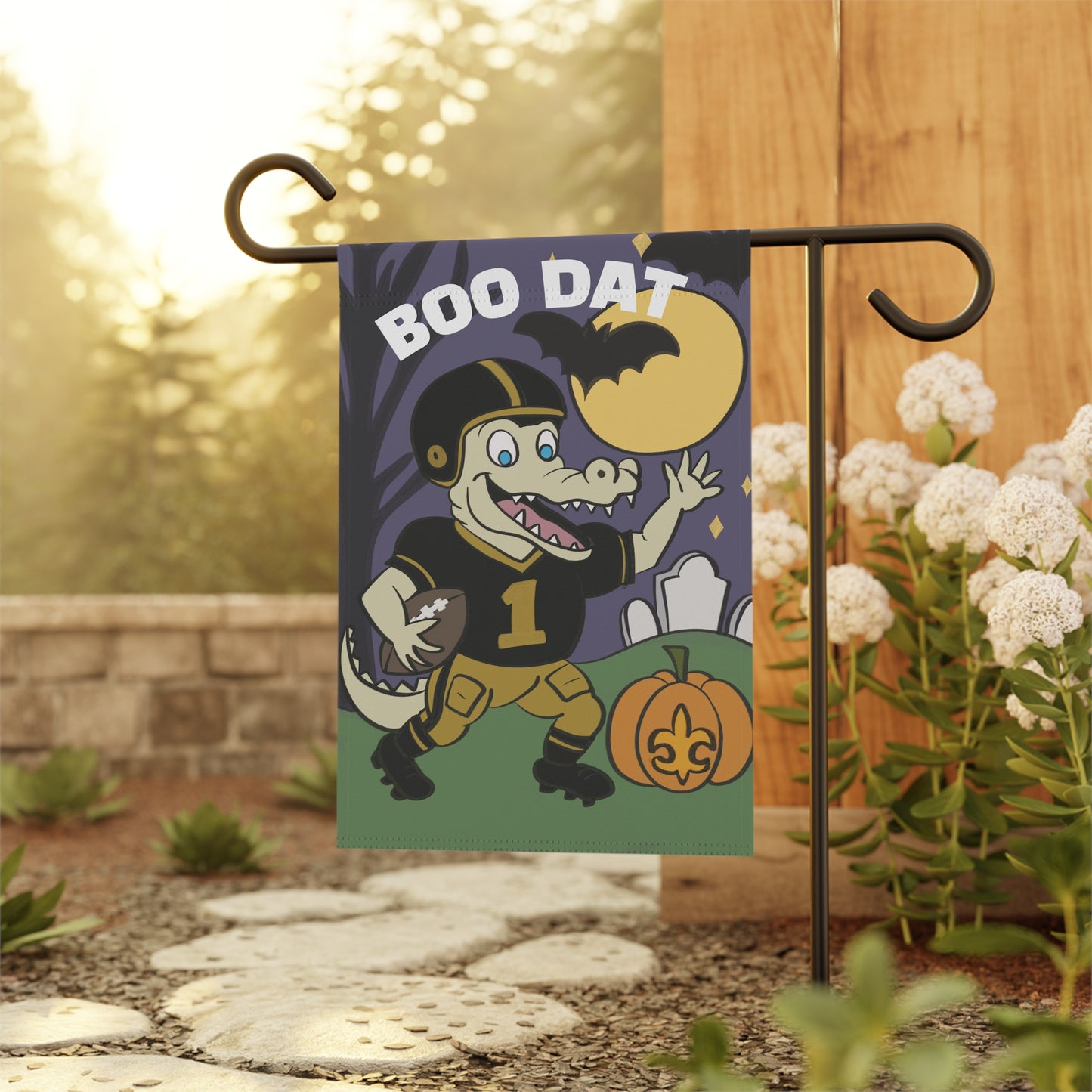 Halloween Garden Banner, Fun Football Decor, Spooky Outdoor Decoration, Trick or Treat Yard Flag, Fall Celebration Banner, Bayou Krewe