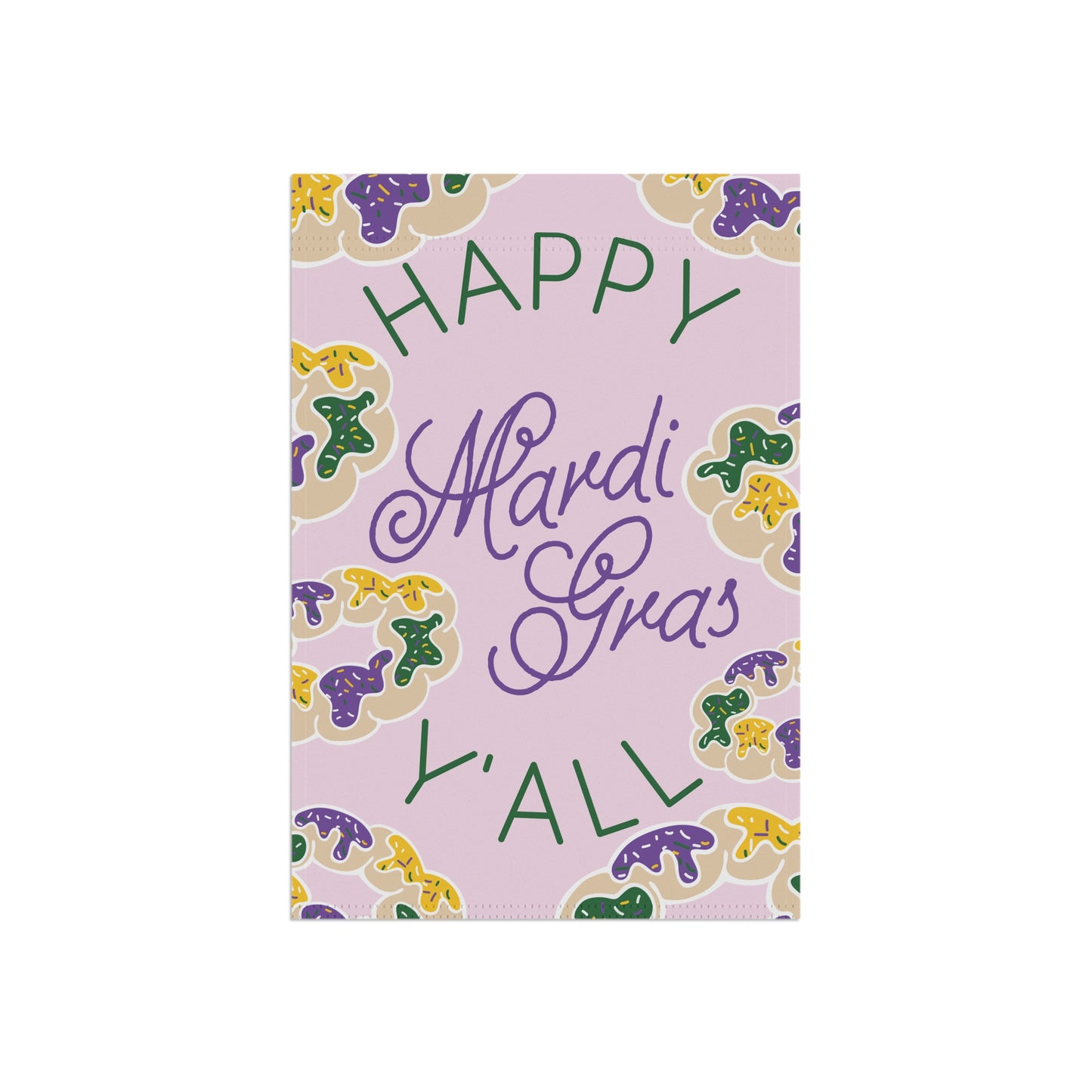 Happy Mardi Gras Garden Flag - Purple
