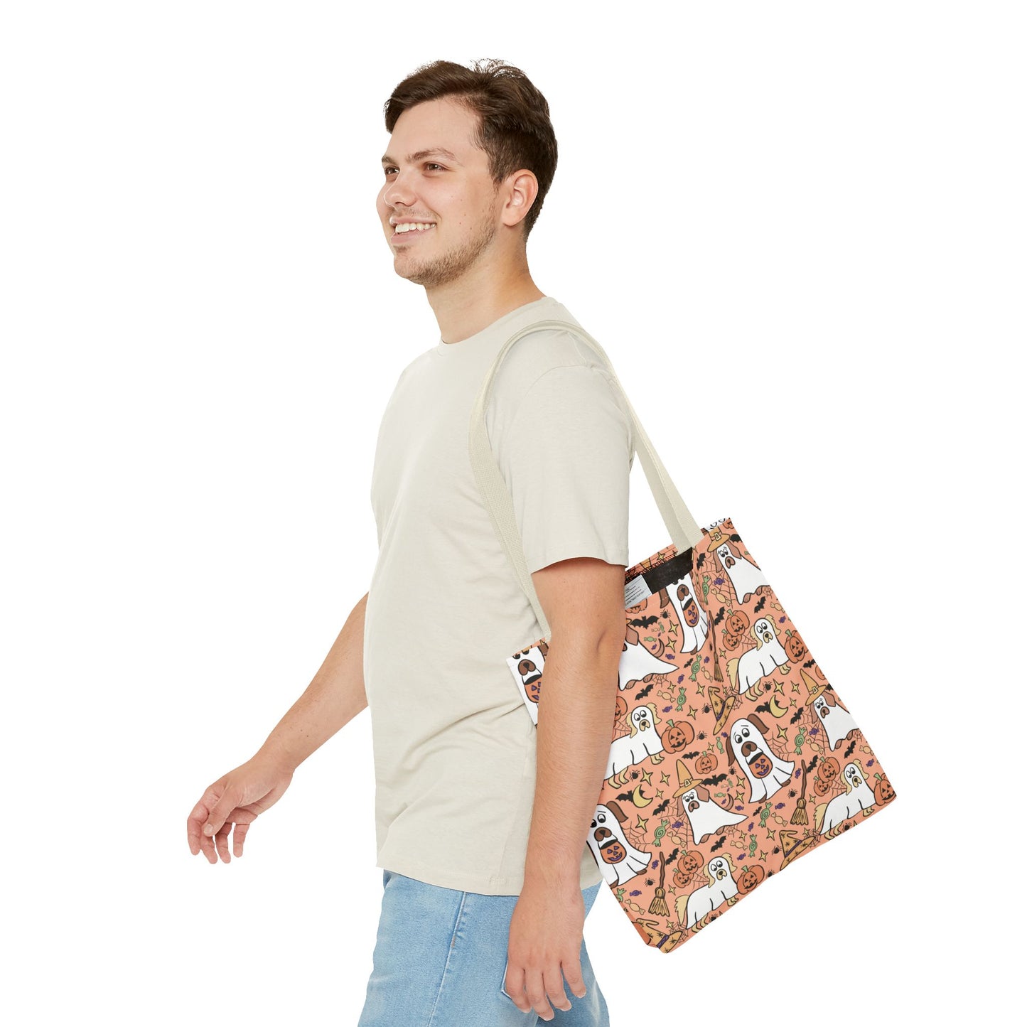 Halloween Dog Lover Tote Bag, Spooky Season Bag, Cute Canine Tote, Gifts for Dog Owners, Halloween Theme Bag