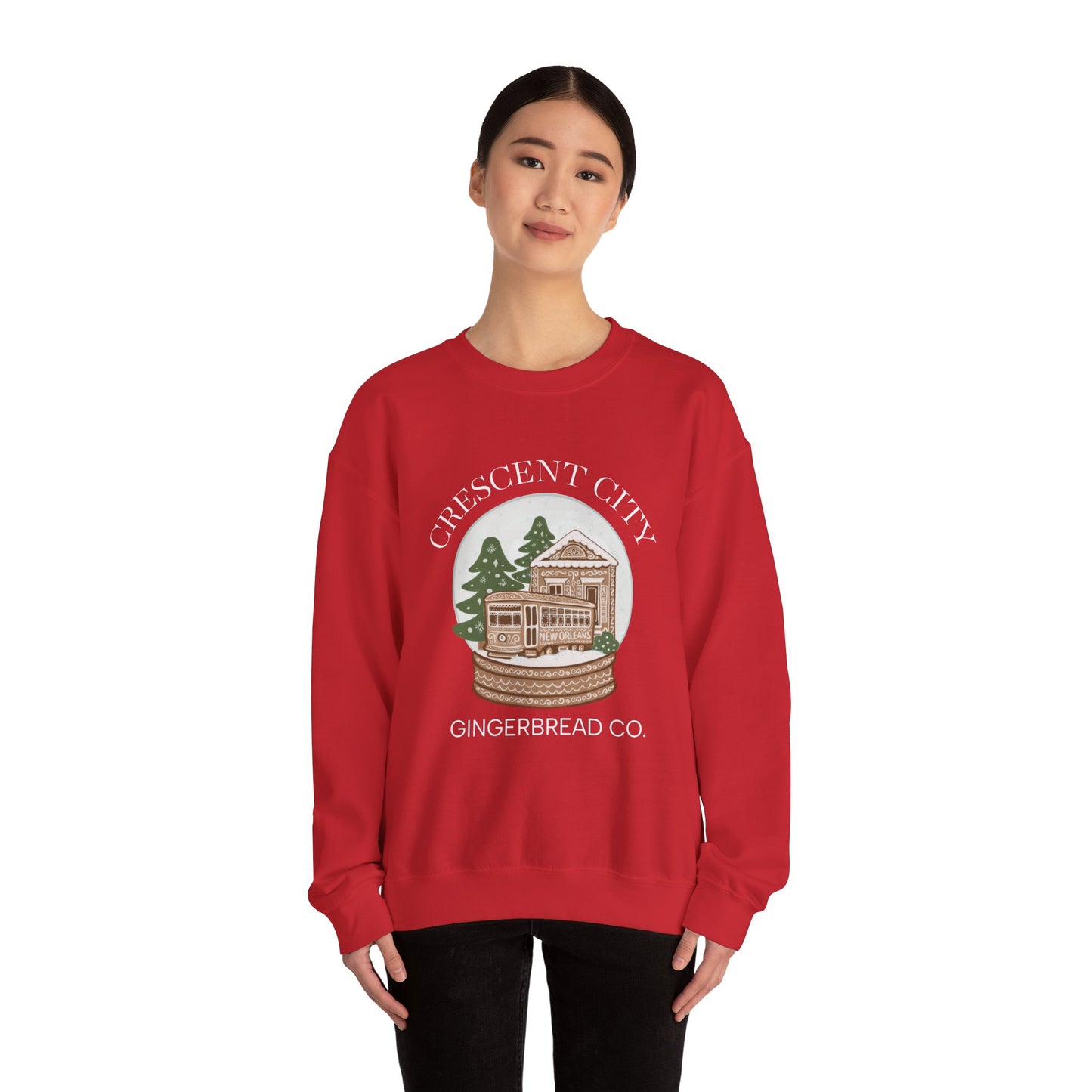 Snow Globe Street Car Crescent City Sweatshirt | Cozy Winter Lodge Crewneck