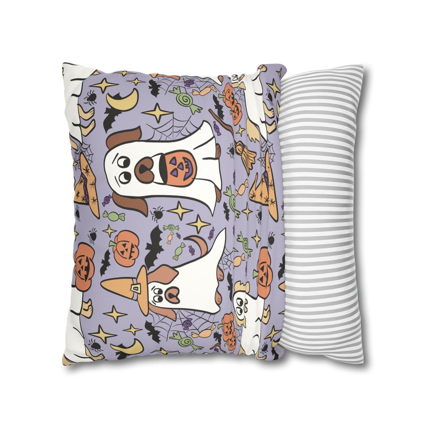 Halloween Dog-Themed Pillowcase: Cozy Home Decor, Pet Lover Gift, Fall Celebration, Cute Cushion Cover, Seasonal Accent