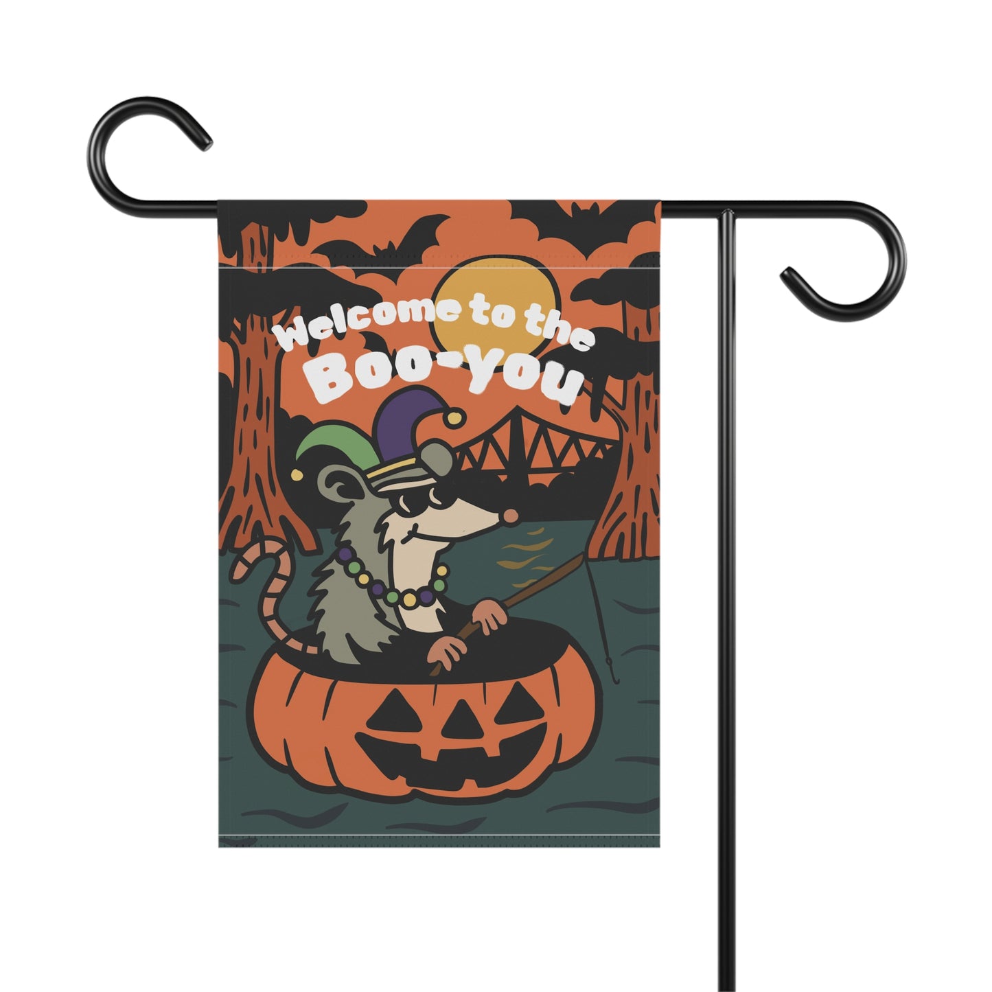 Welcome to the Boo-you, Halloween Garden Flag, Spooky Decor, Fall Outdoor Flag, Pumpkin Vibes, Unique Yard Sign, Bayou, Cajun, New Orleans