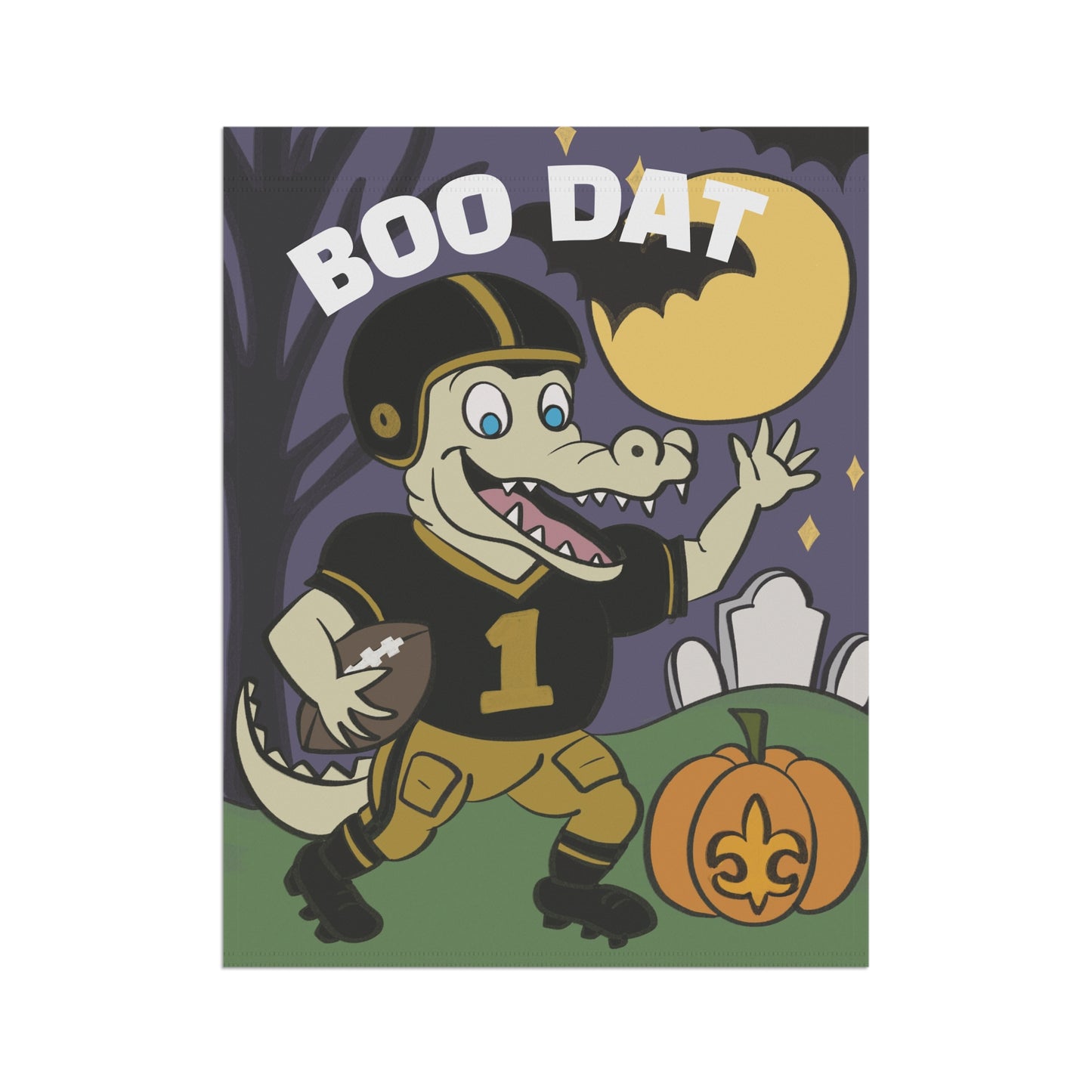 Halloween Garden Banner, Fun Football Decor, Spooky Outdoor Decoration, Trick or Treat Yard Flag, Fall Celebration Banner, Bayou Krewe