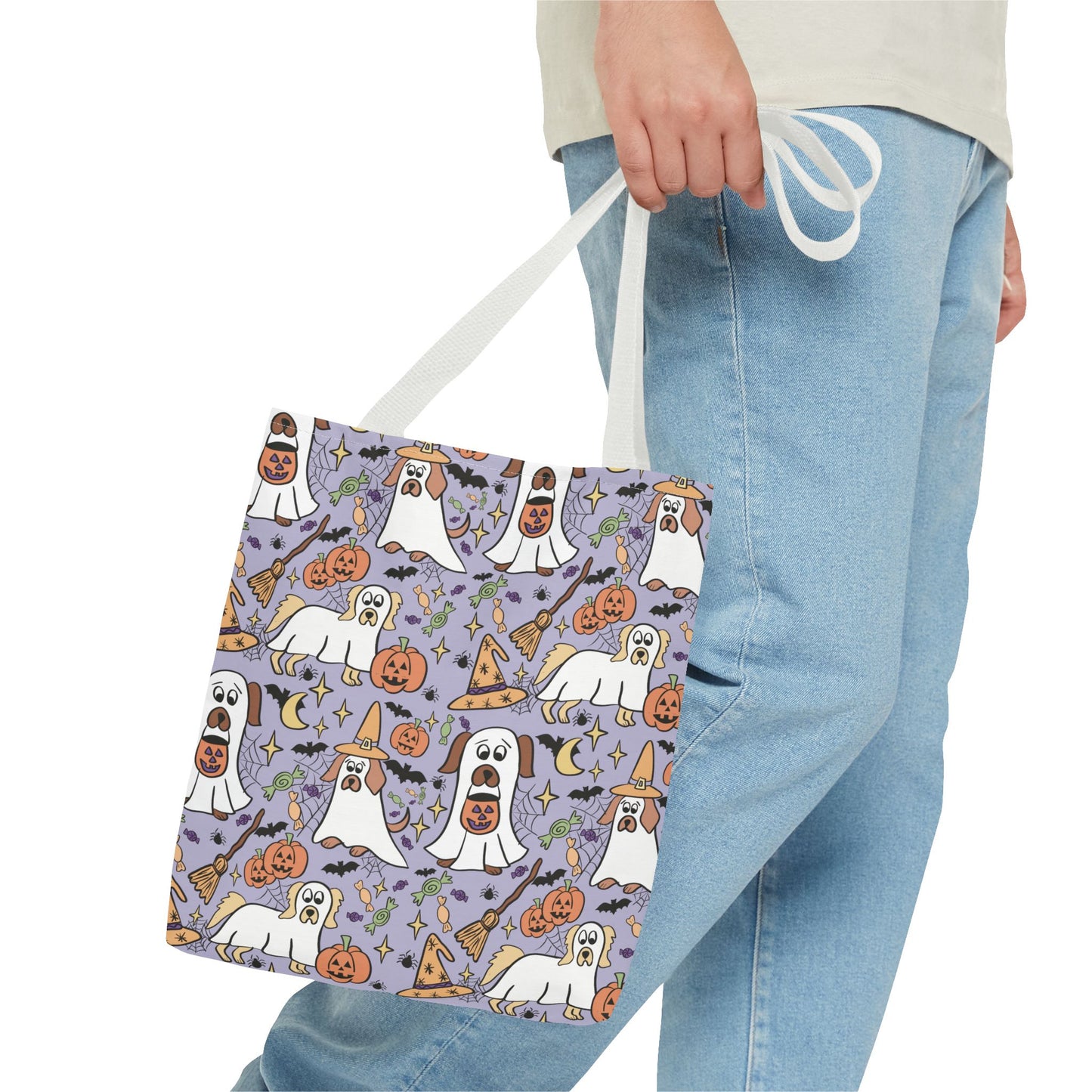 Spooky Ghosts Tote Bag - Halloween Decor, Trick or Treat, Eco-Friendly Shopping, Witchy Vibes, Fun & Festive Gift