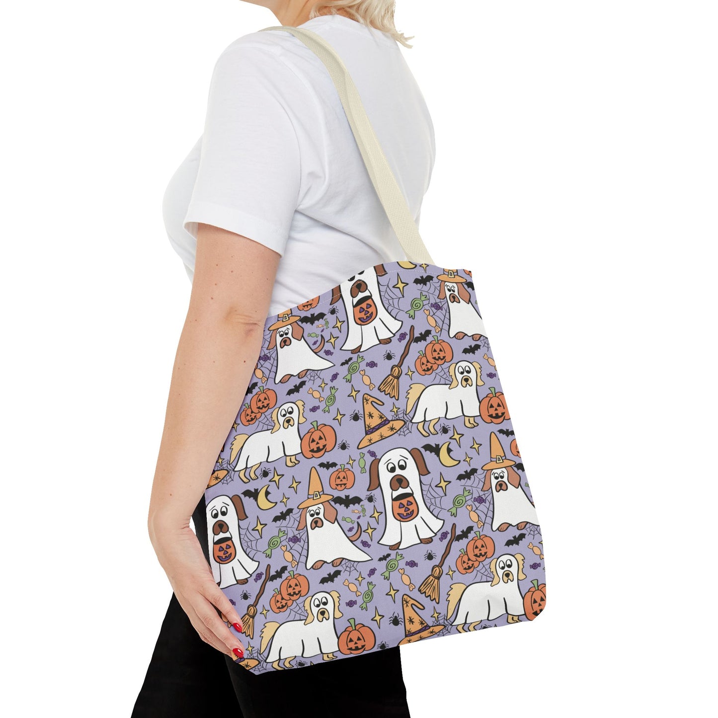 Spooky Ghosts Tote Bag - Halloween Decor, Trick or Treat, Eco-Friendly Shopping, Witchy Vibes, Fun & Festive Gift