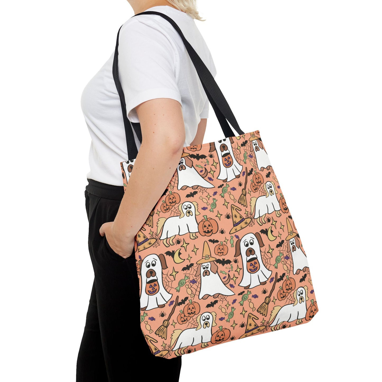Halloween Dog Lover Tote Bag, Spooky Season Bag, Cute Canine Tote, Gifts for Dog Owners, Halloween Theme Bag
