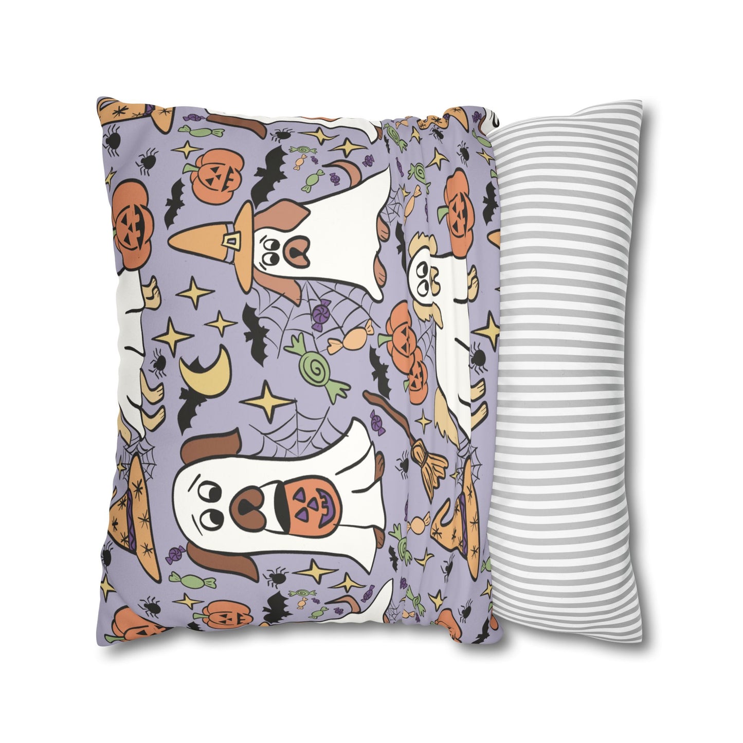 Halloween Dog-Themed Pillowcase: Cozy Home Decor, Pet Lover Gift, Fall Celebration, Cute Cushion Cover, Seasonal Accent
