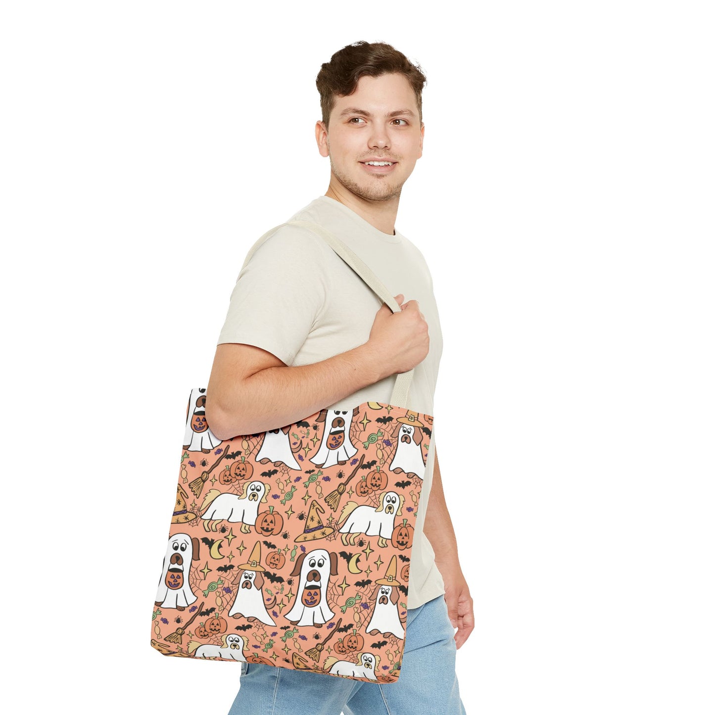 Halloween Dog Lover Tote Bag, Spooky Season Bag, Cute Canine Tote, Gifts for Dog Owners, Halloween Theme Bag