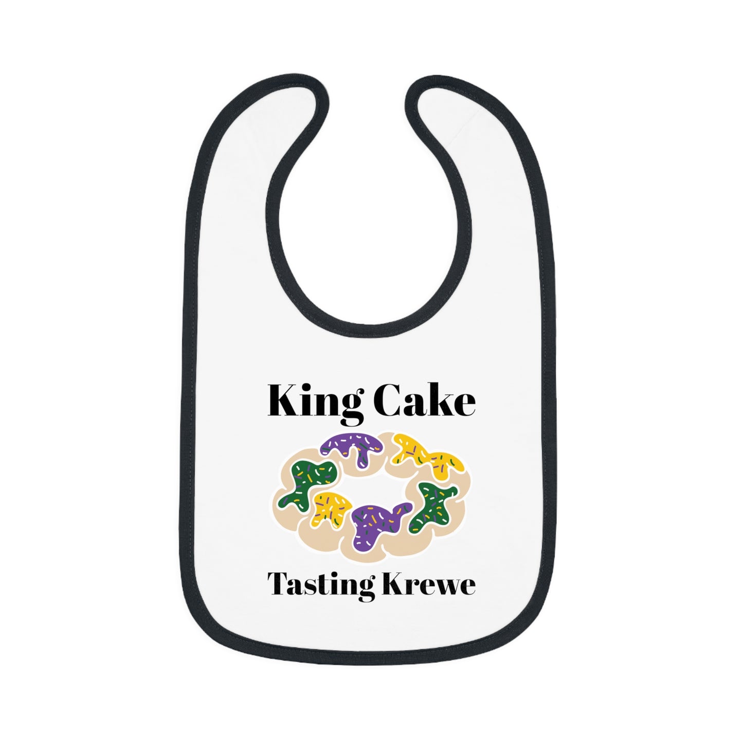 King Cake Tasting Krewe Baby Contrast Trim Jersey Bib