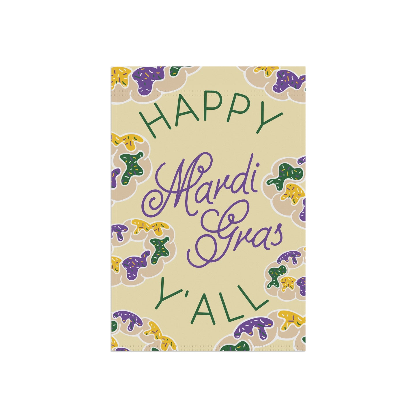 Happy Mardi Gras Y'all - Garden Flag - Yellow