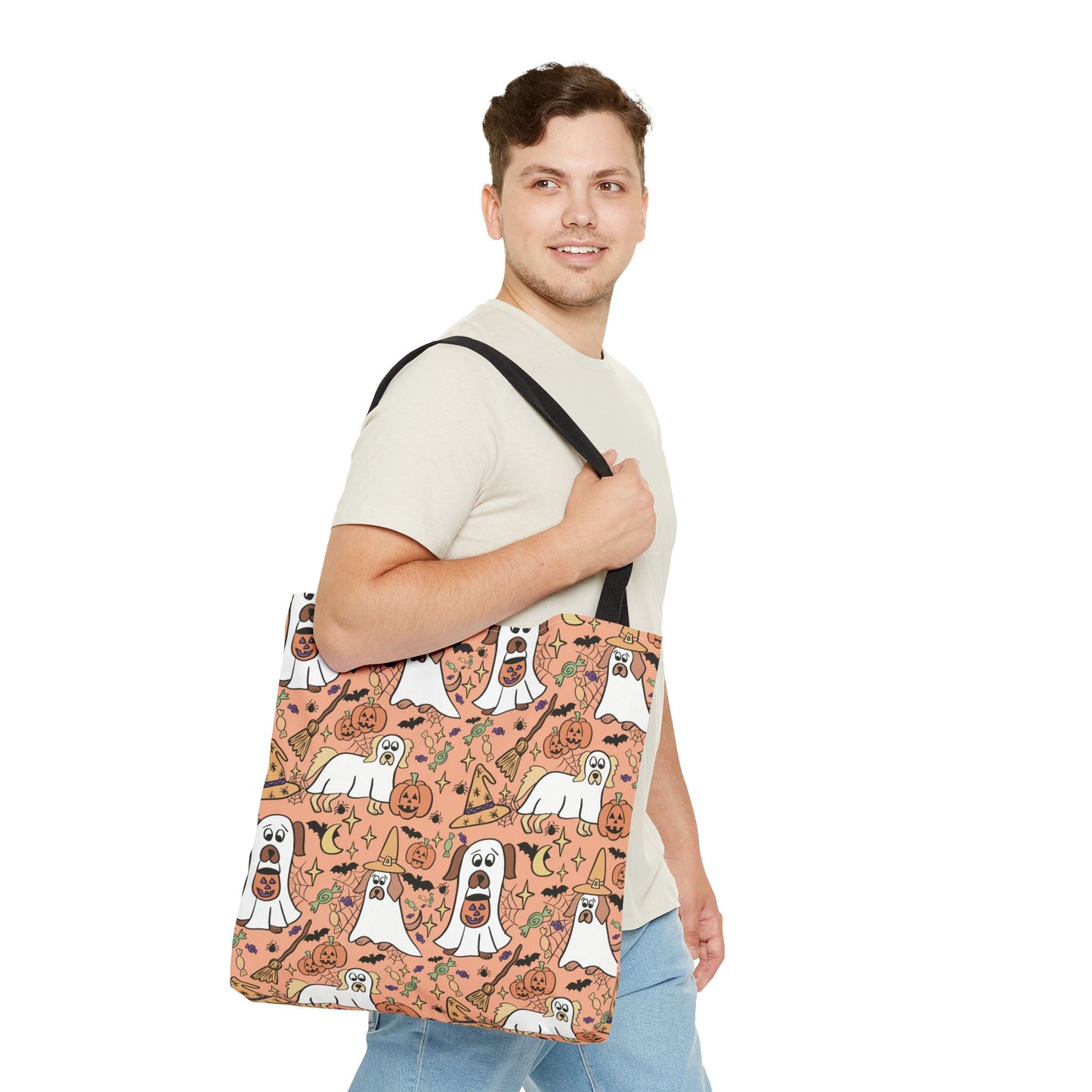 Halloween Dog Lover Tote Bag, Spooky Season Bag, Cute Canine Tote, Gifts for Dog Owners, Halloween Theme Bag