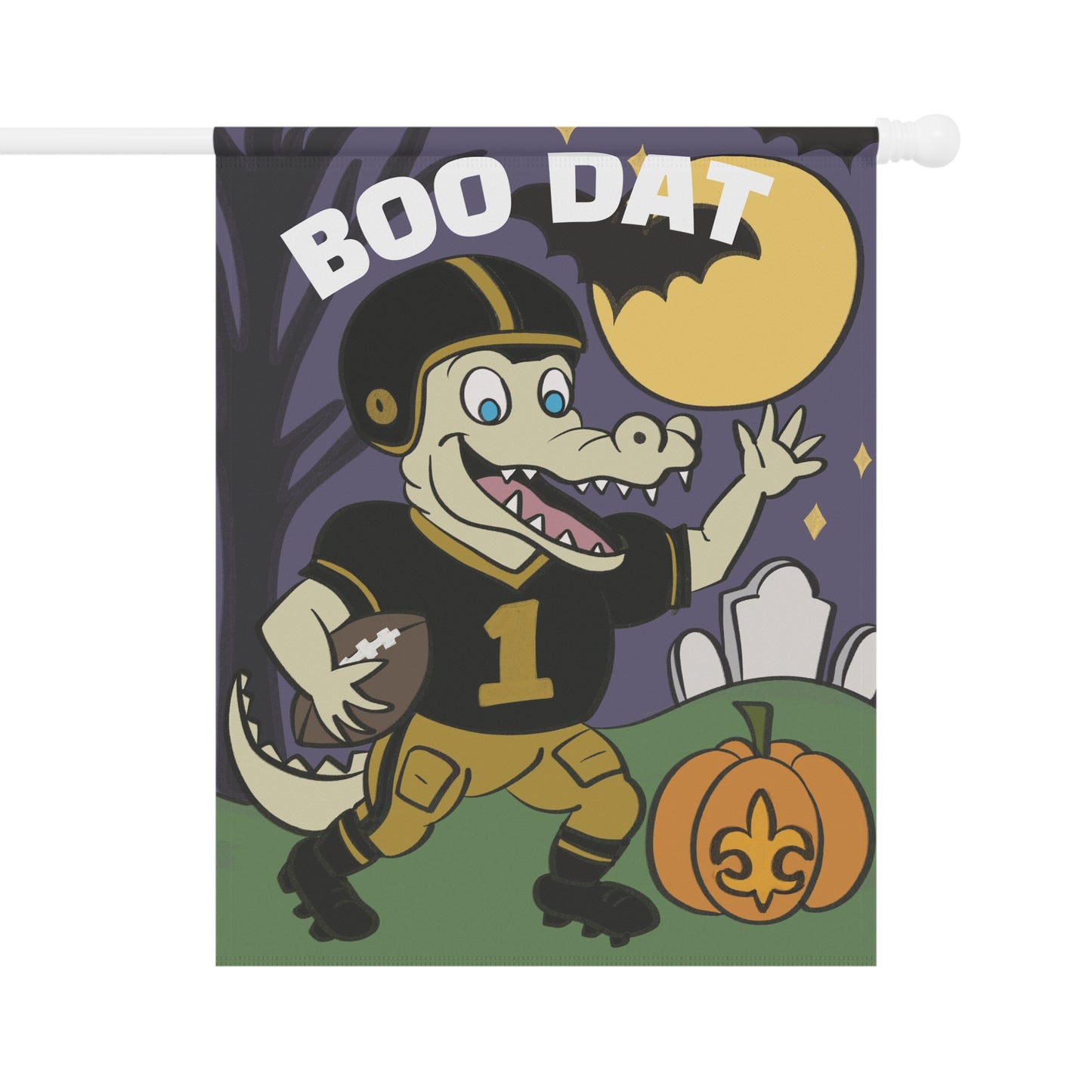 Halloween Garden Banner, Fun Football Decor, Spooky Outdoor Decoration, Trick or Treat Yard Flag, Fall Celebration Banner, Bayou Krewe