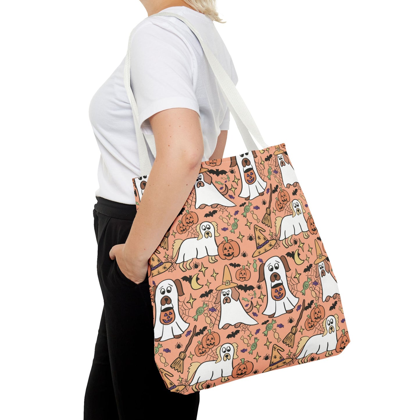 Halloween Dog Lover Tote Bag, Spooky Season Bag, Cute Canine Tote, Gifts for Dog Owners, Halloween Theme Bag