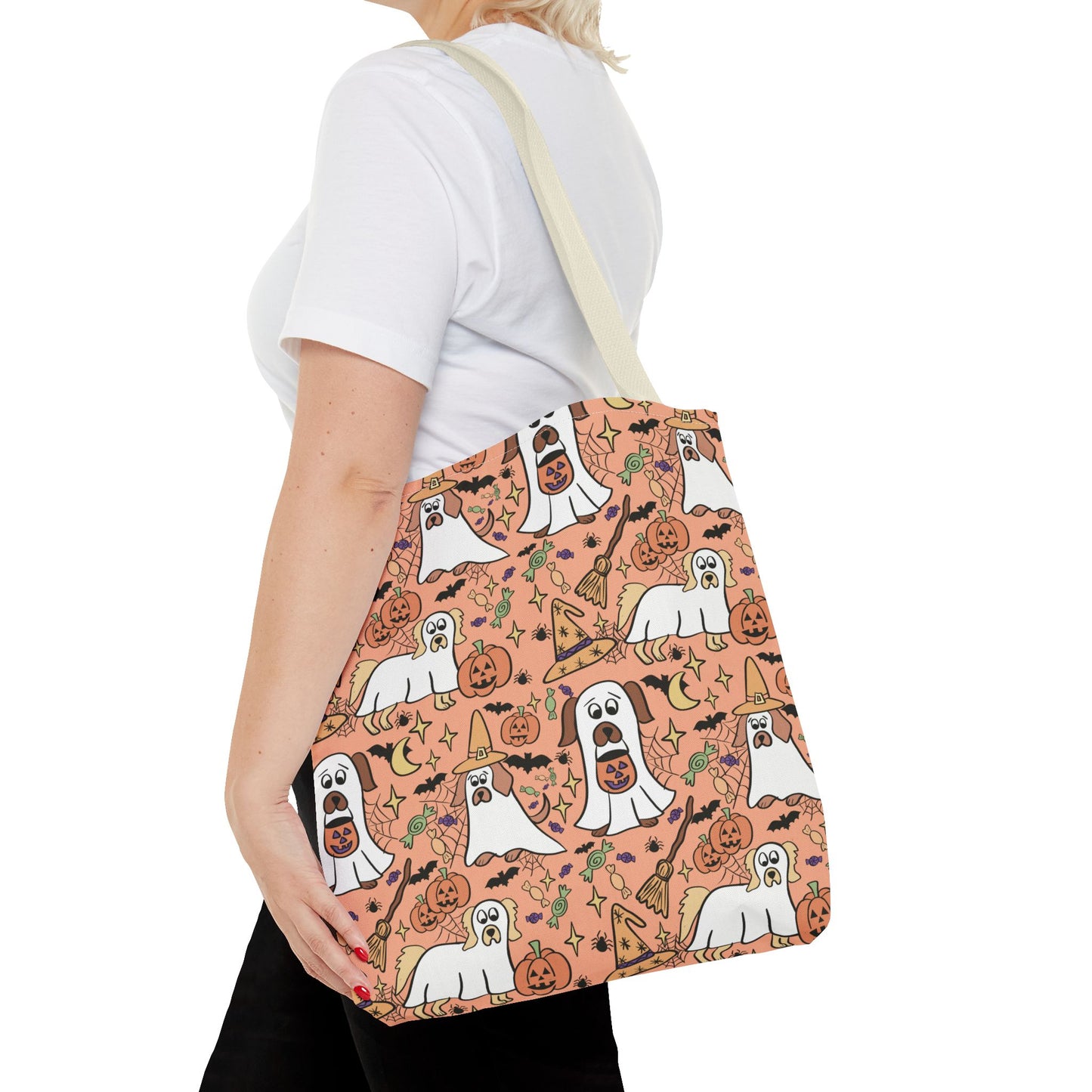 Halloween Dog Lover Tote Bag, Spooky Season Bag, Cute Canine Tote, Gifts for Dog Owners, Halloween Theme Bag