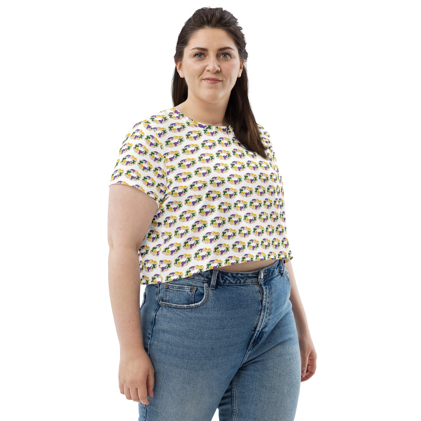 King Cake All-Over Print Crop Tee