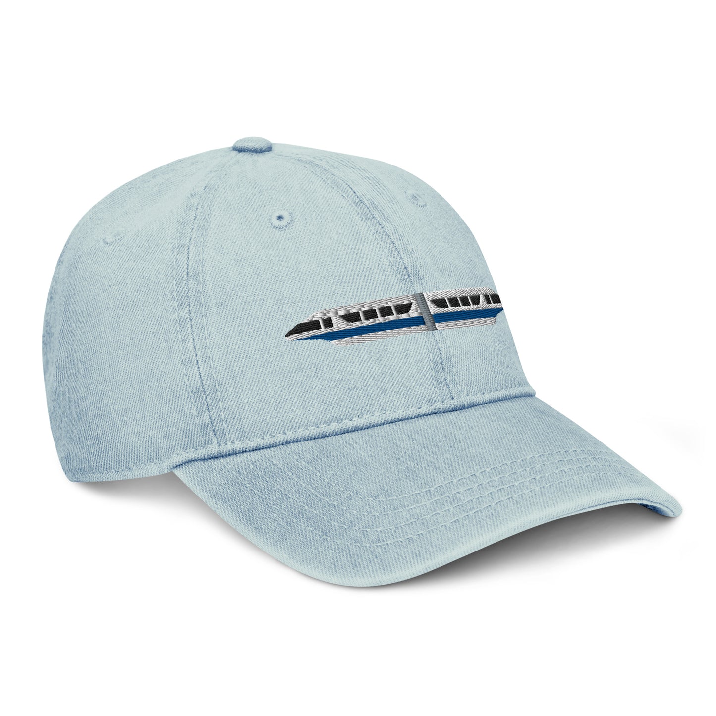 Monorail Blue Denim Hat - CraftNOLA Cap - Light Blue Denim, Blue Denim, Black Denim