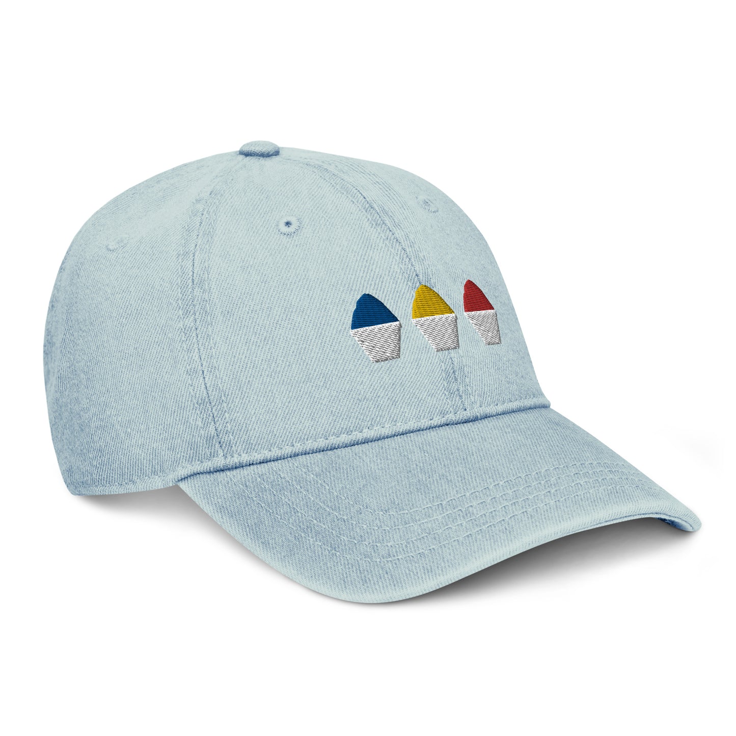 Primary Color Snowball Denim Hat - CraftNOLA Cap - Light Blue Denim, Blue Denim, Black Denim
