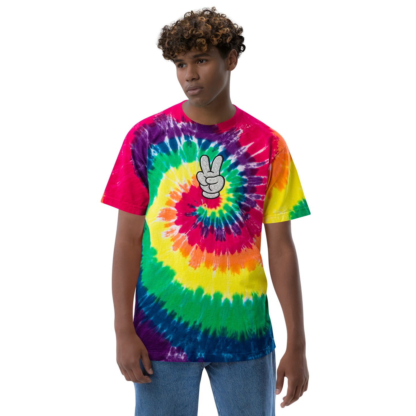 Peace Sign Oversized tie-dye t-shirt