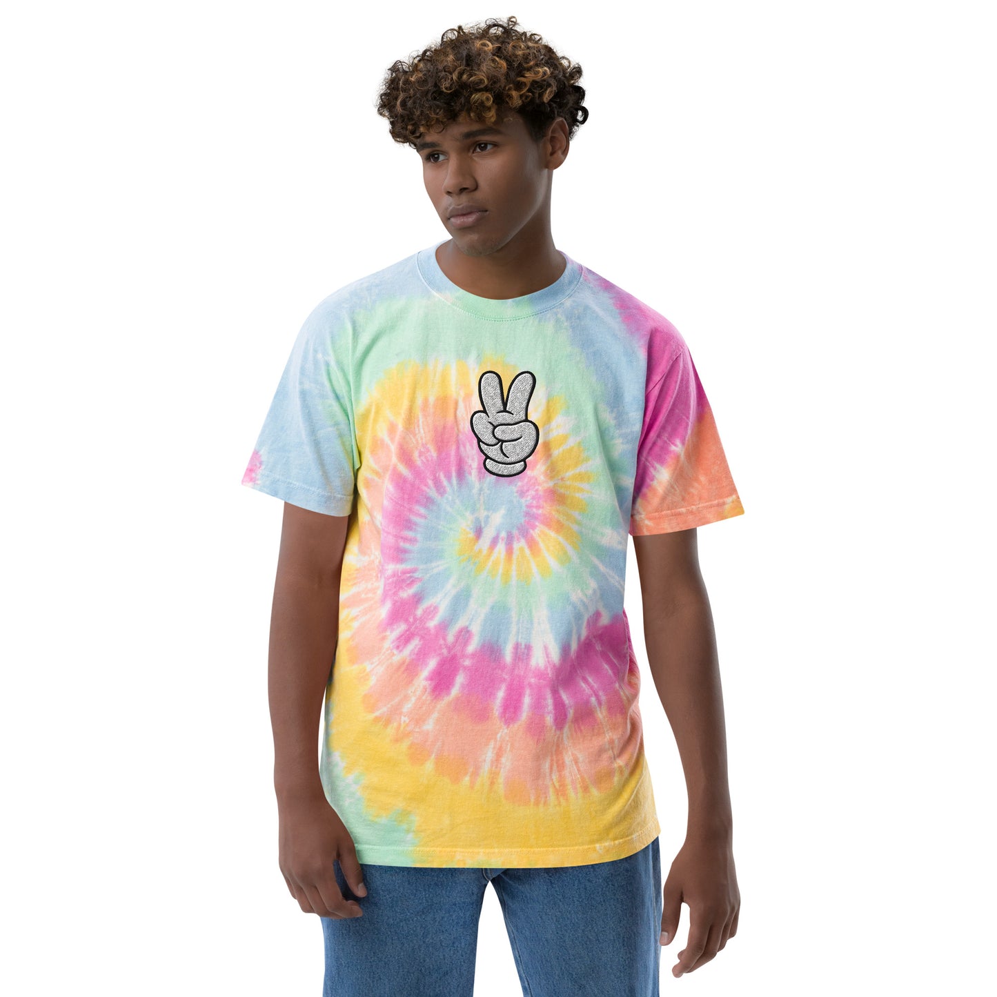 Peace Sign Oversized tie-dye t-shirt