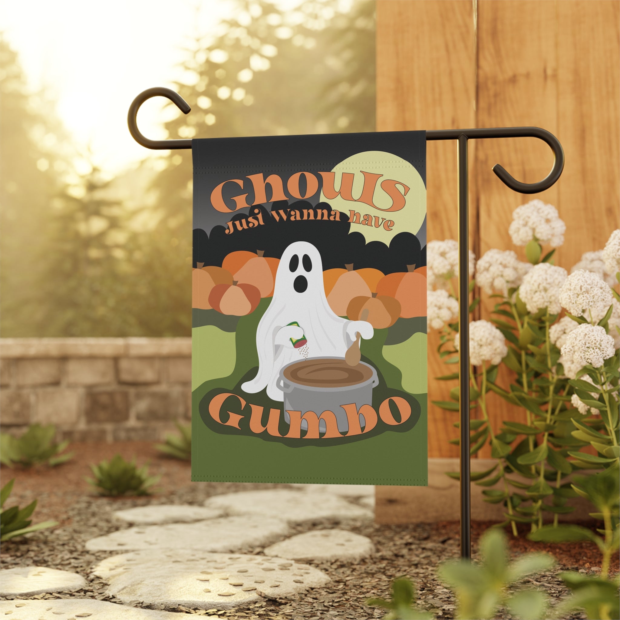 Ghouls Just Wanna Have Gumbo – Garden & House Banner (New Orleans Halloween)