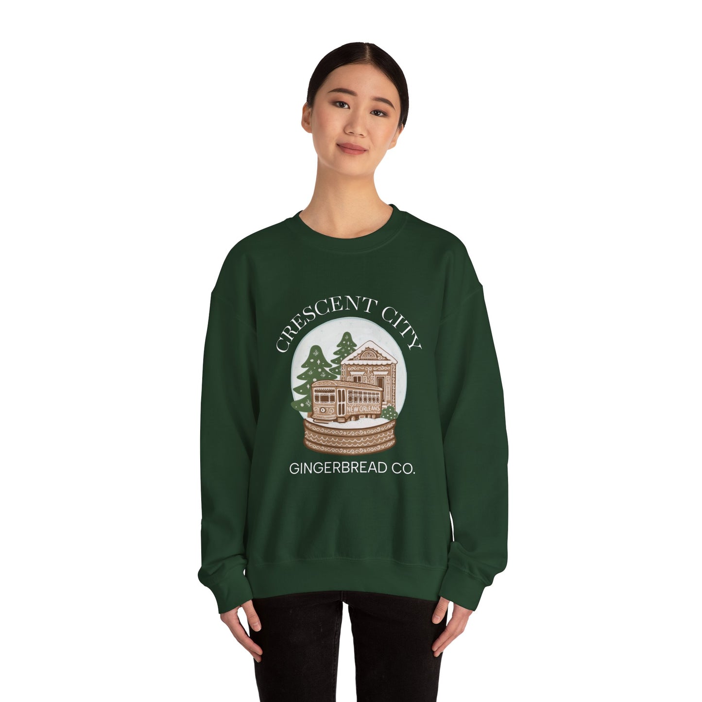 Snow Globe Street Car Crescent City Sweatshirt | Cozy Winter Lodge Crewneck