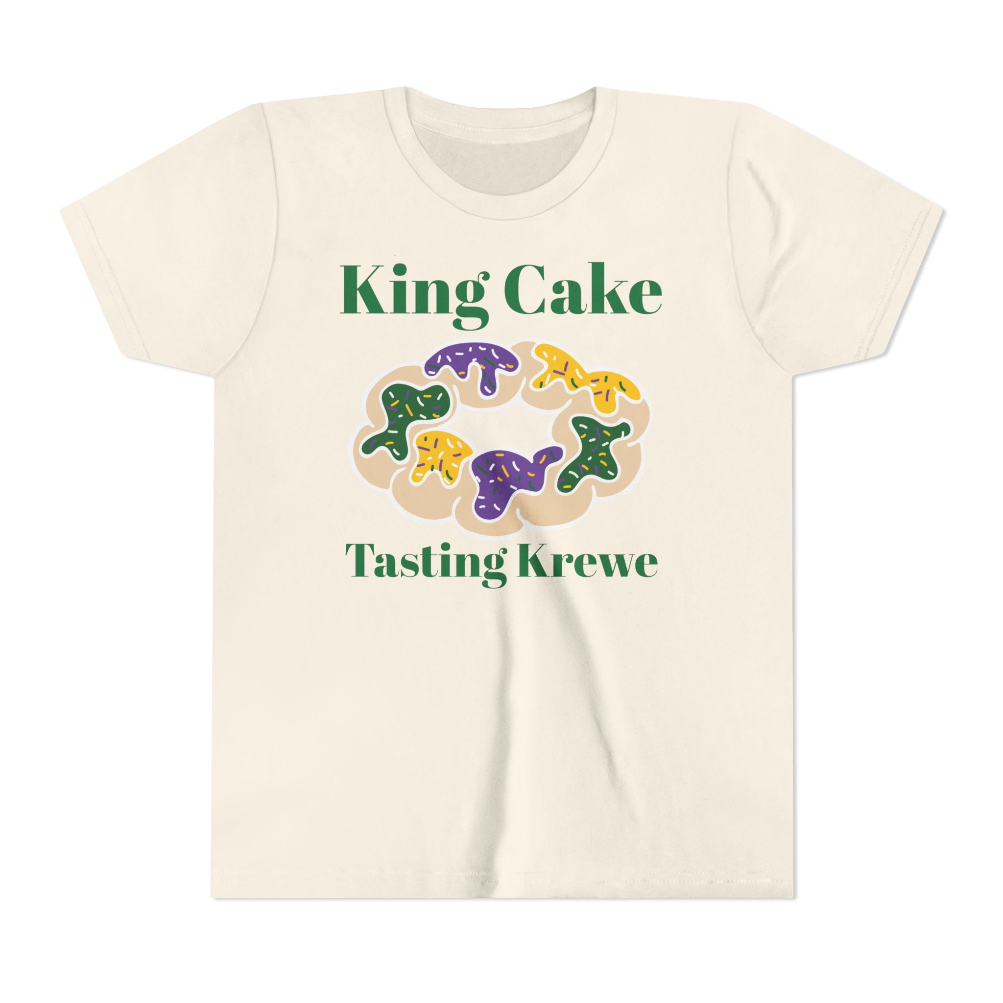 King Cake Tasting Krewe Youth Short Sleeve Tee Mardi Gras