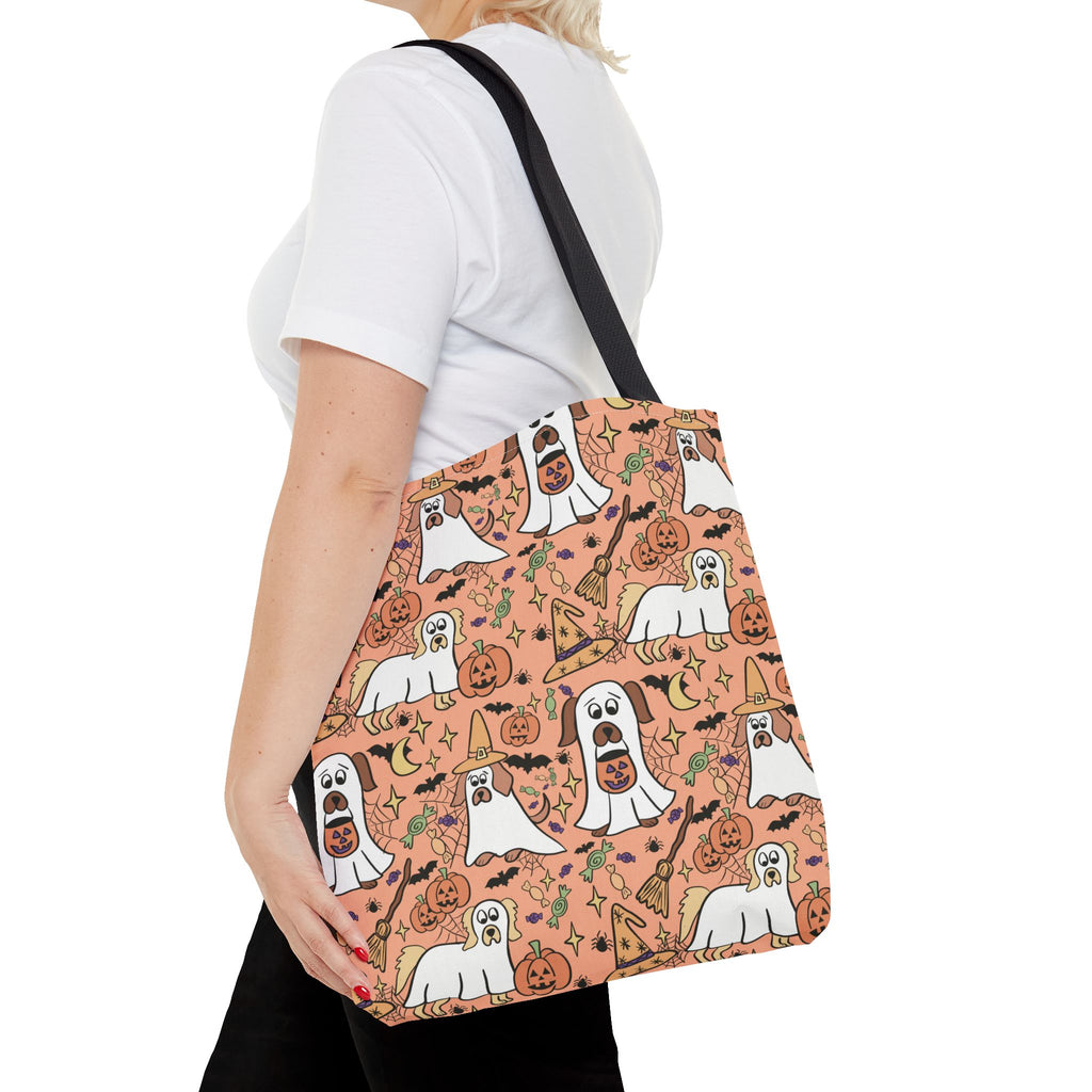 Halloween Dog Lover Tote Bag, Spooky Season Bag, Cute Canine Tote, Gifts for Dog Owners, Halloween Theme Bag