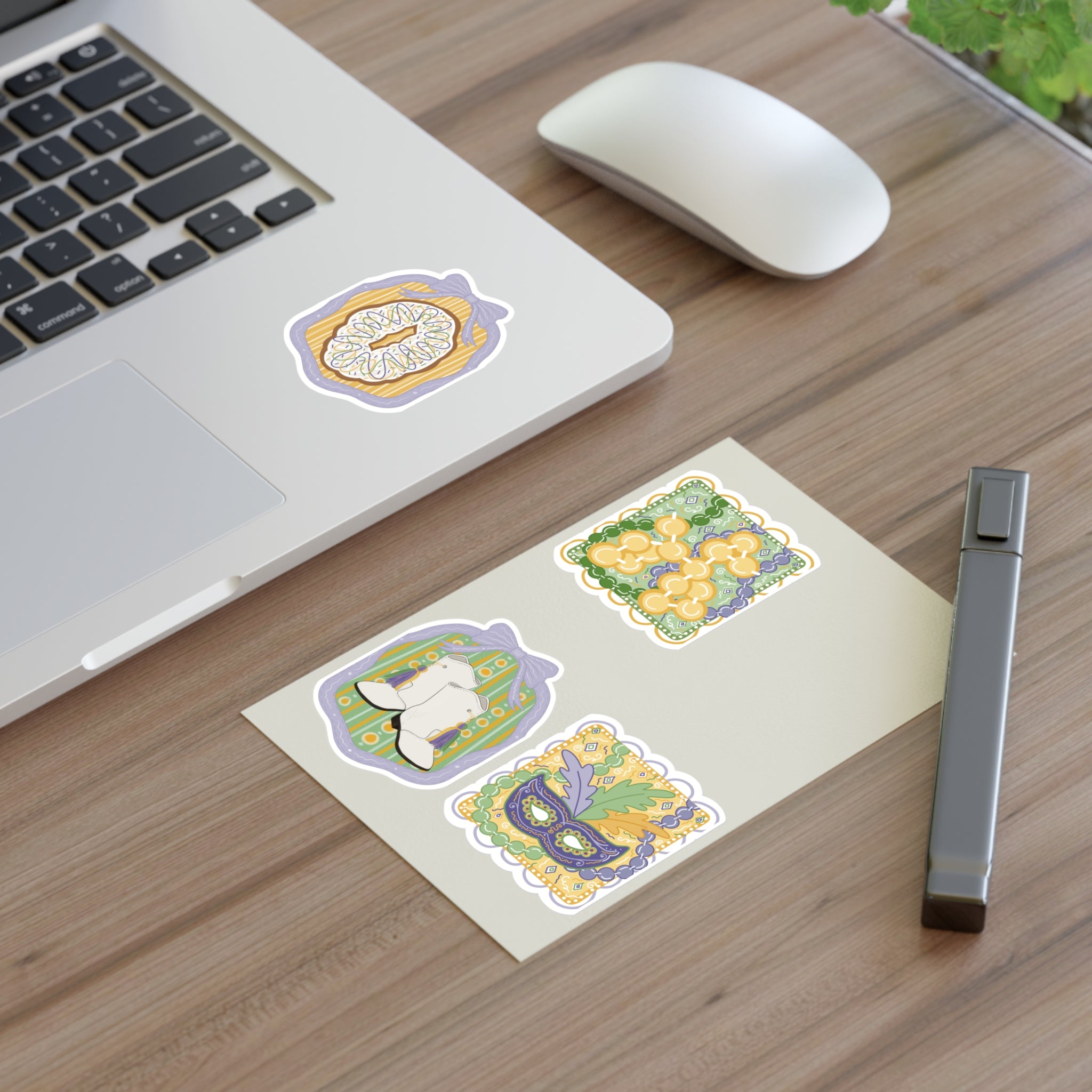 Mardi Gras Sticker Sheet — Cute Pastel carnival Decorative Stickers