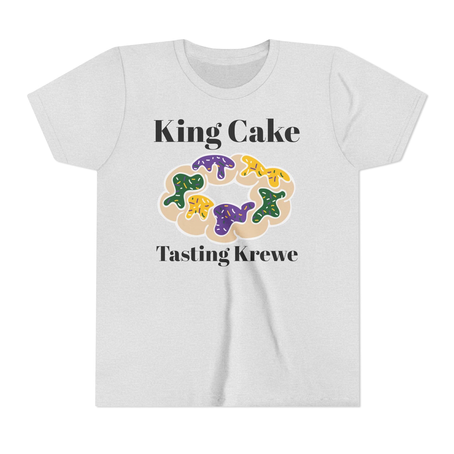 King Cake Tasting Krewe Youth Short Sleeve Tee Mardi Gras