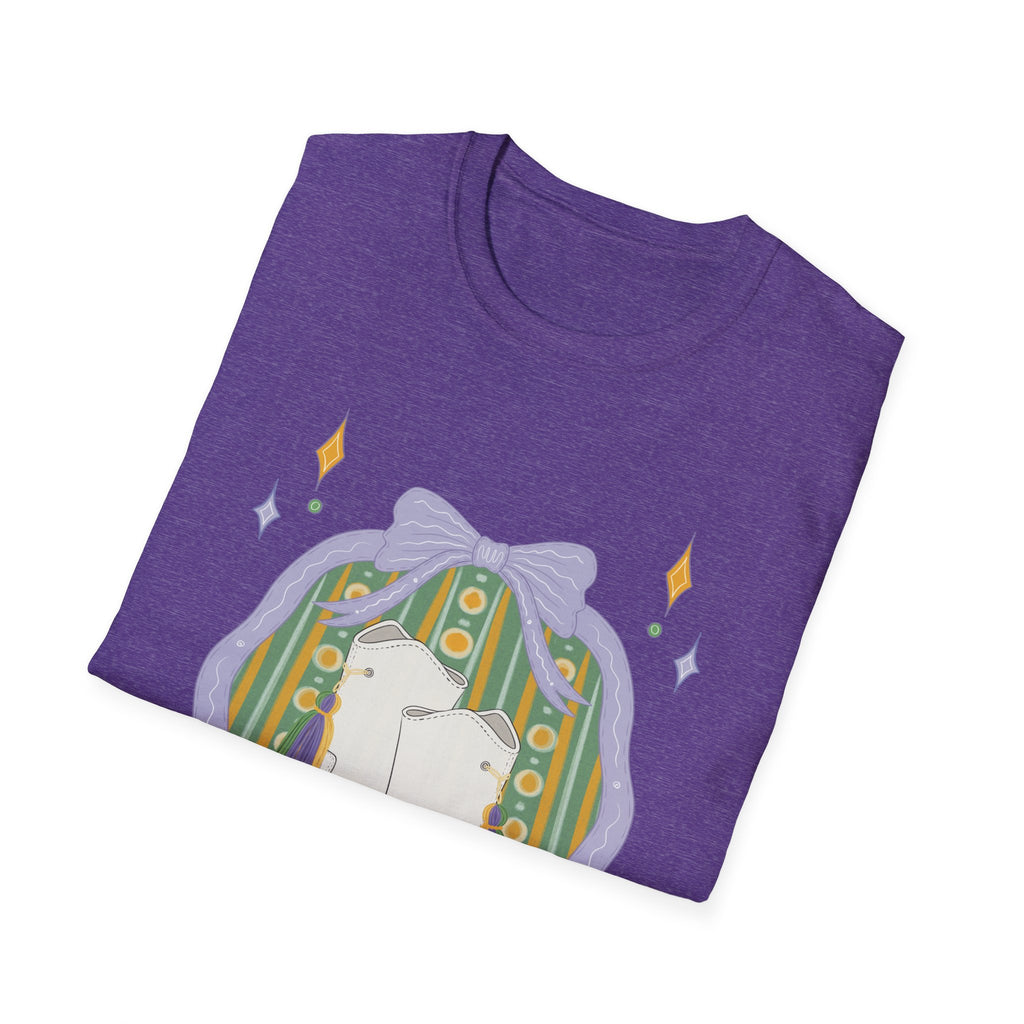 Dancing Boots Illustration T-Shirt | Retro Frame, Pastel Stars