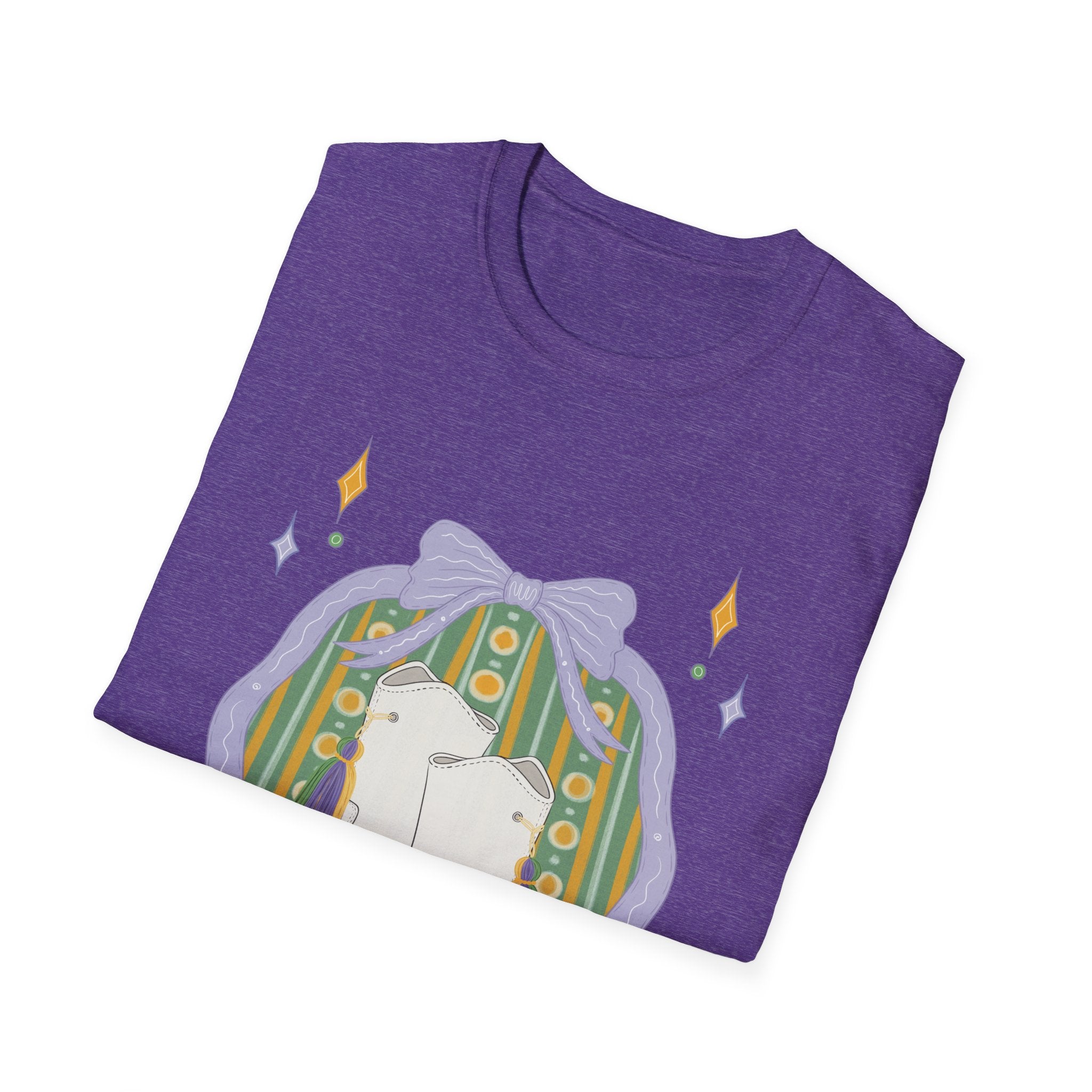 Dancing Boots Illustration T-Shirt | Retro Frame, Pastel Stars