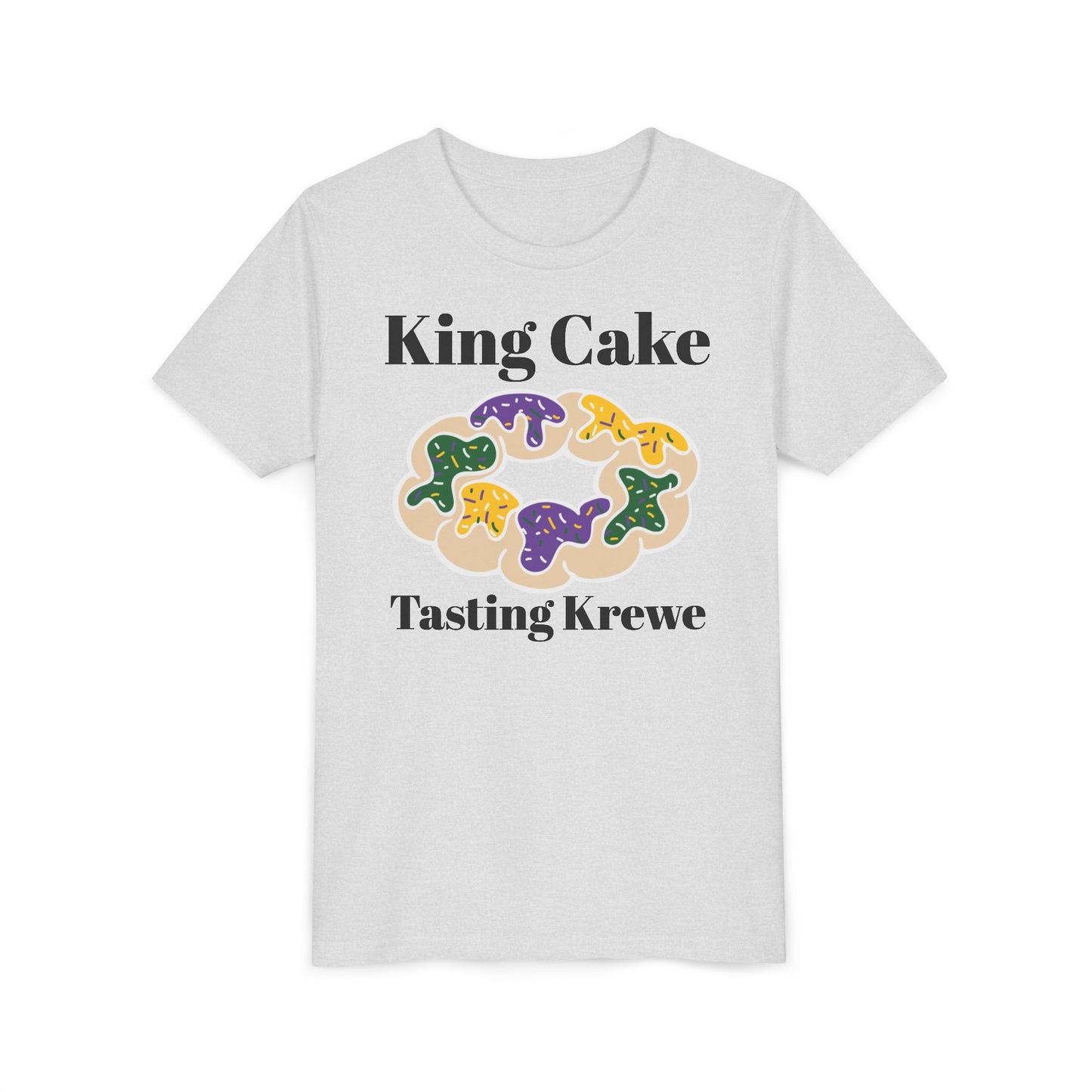 King Cake Tasting Krewe Youth Short Sleeve Tee Mardi Gras