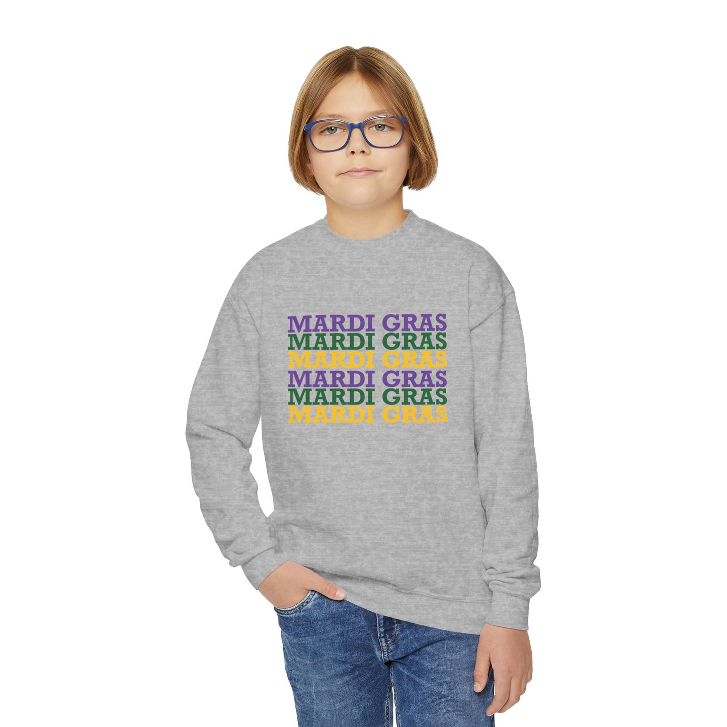 Mardi Gras Youth Crewneck Sweatshirt