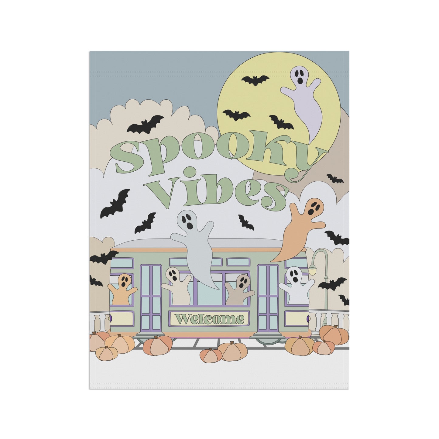 Pastel Blue New Orleans Halloween Garden & House Banner