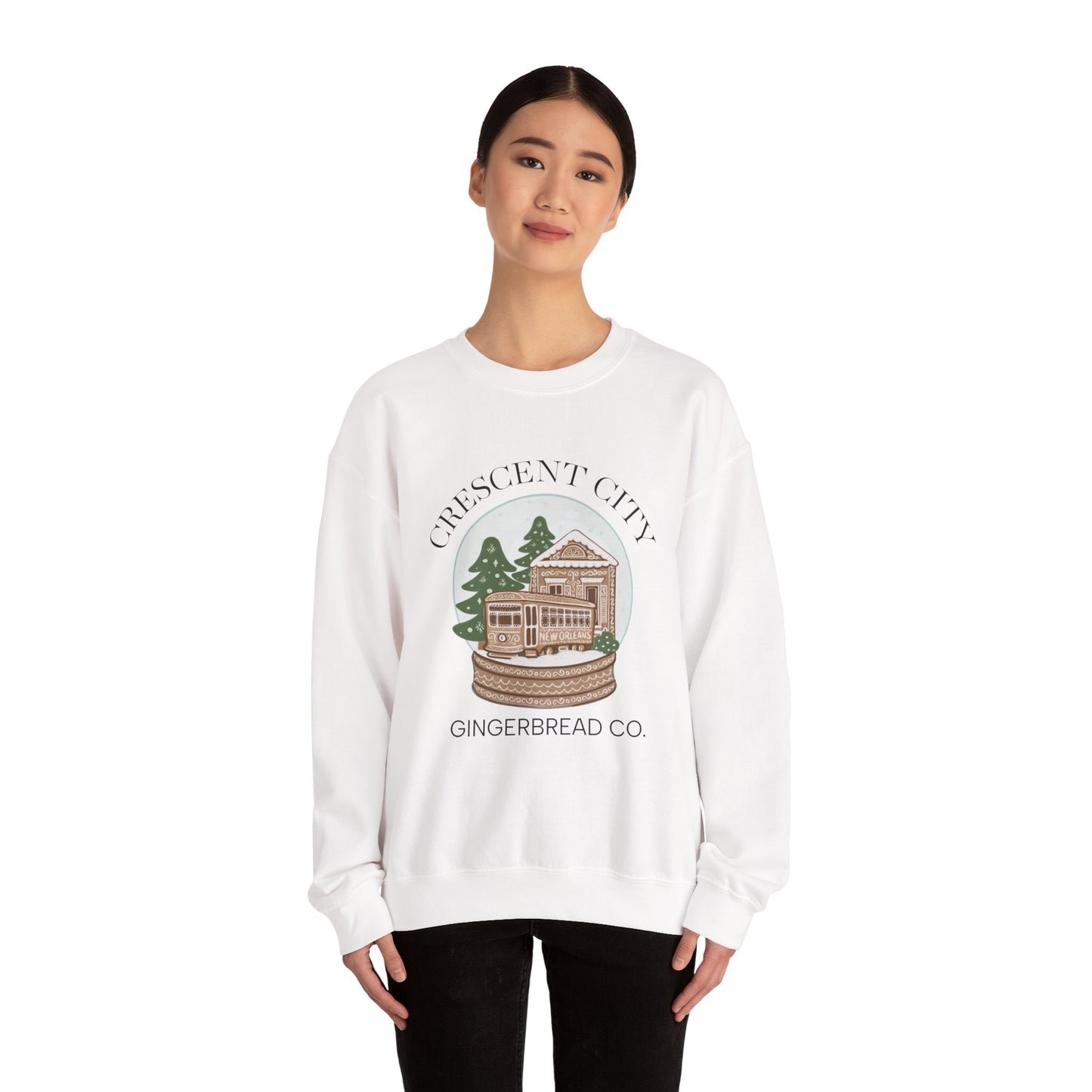 Snow Globe Street Car Crescent City Sweatshirt | Cozy Winter Lodge Crewneck