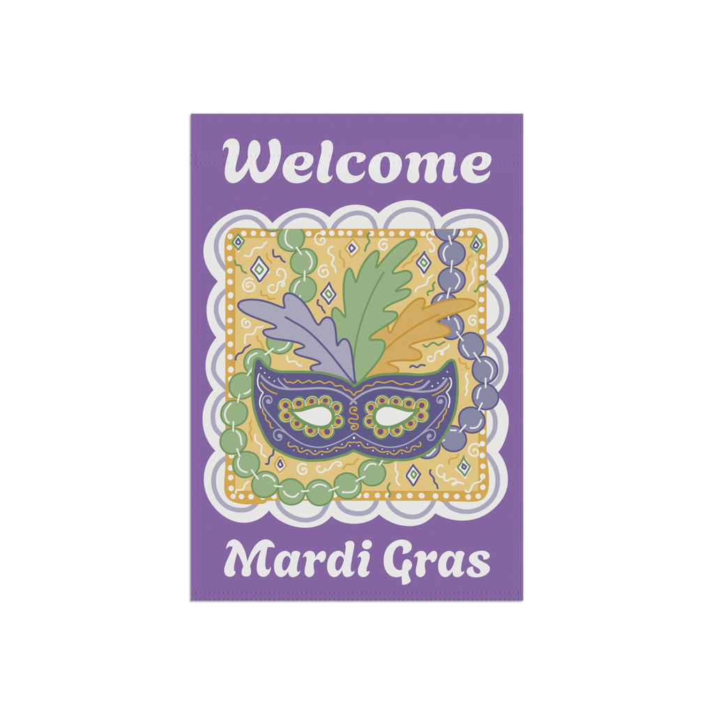 Mardi Gras Mask Welcome Garden Flag