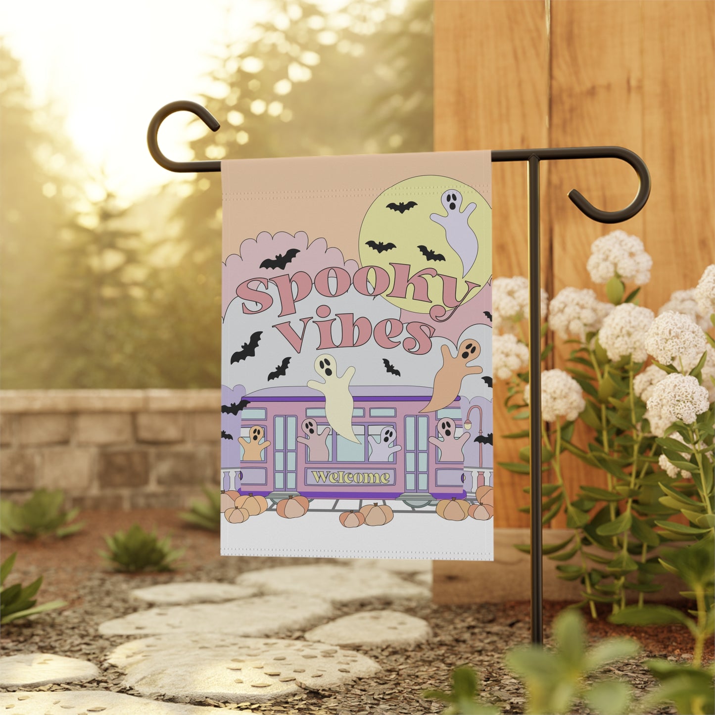 Pastel Spooky Vibes Garden & House Banner New Orleans Inspired