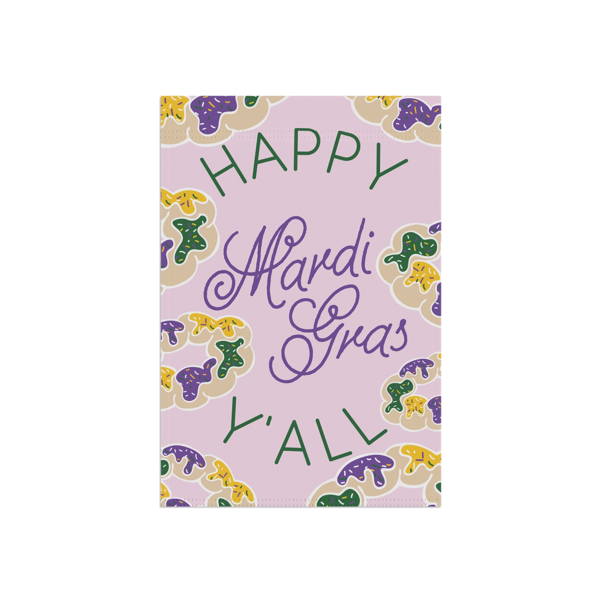 Happy Mardi Gras Garden Flag - Purple