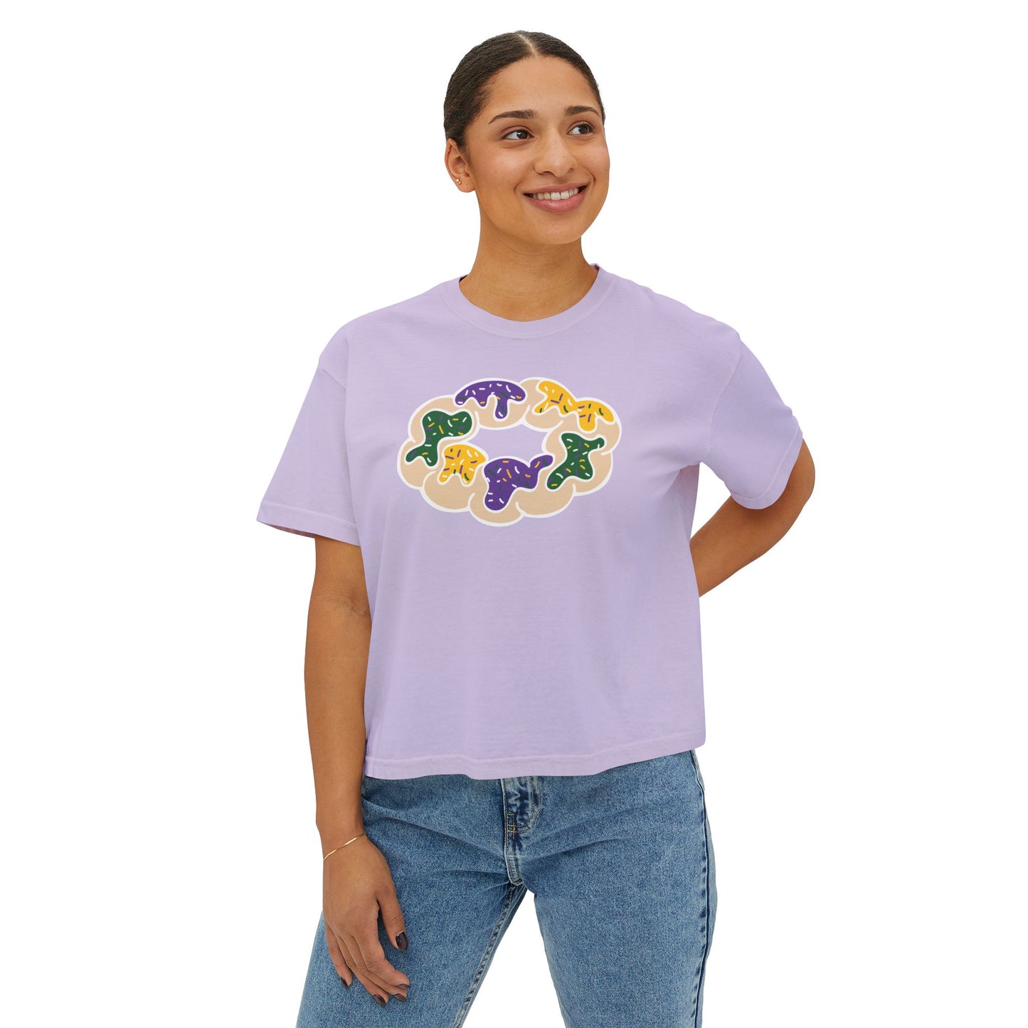 King Cake Women's Boxy Tee Mardi Gras Shirt