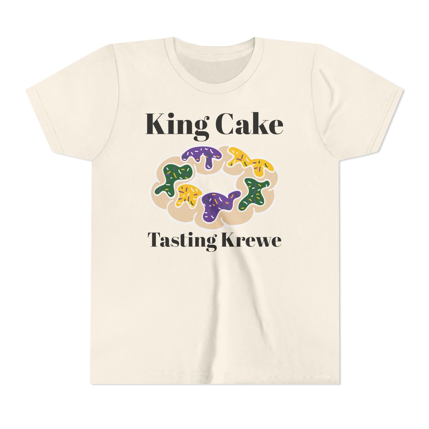 King Cake Tasting Krewe Youth Short Sleeve Tee Mardi Gras