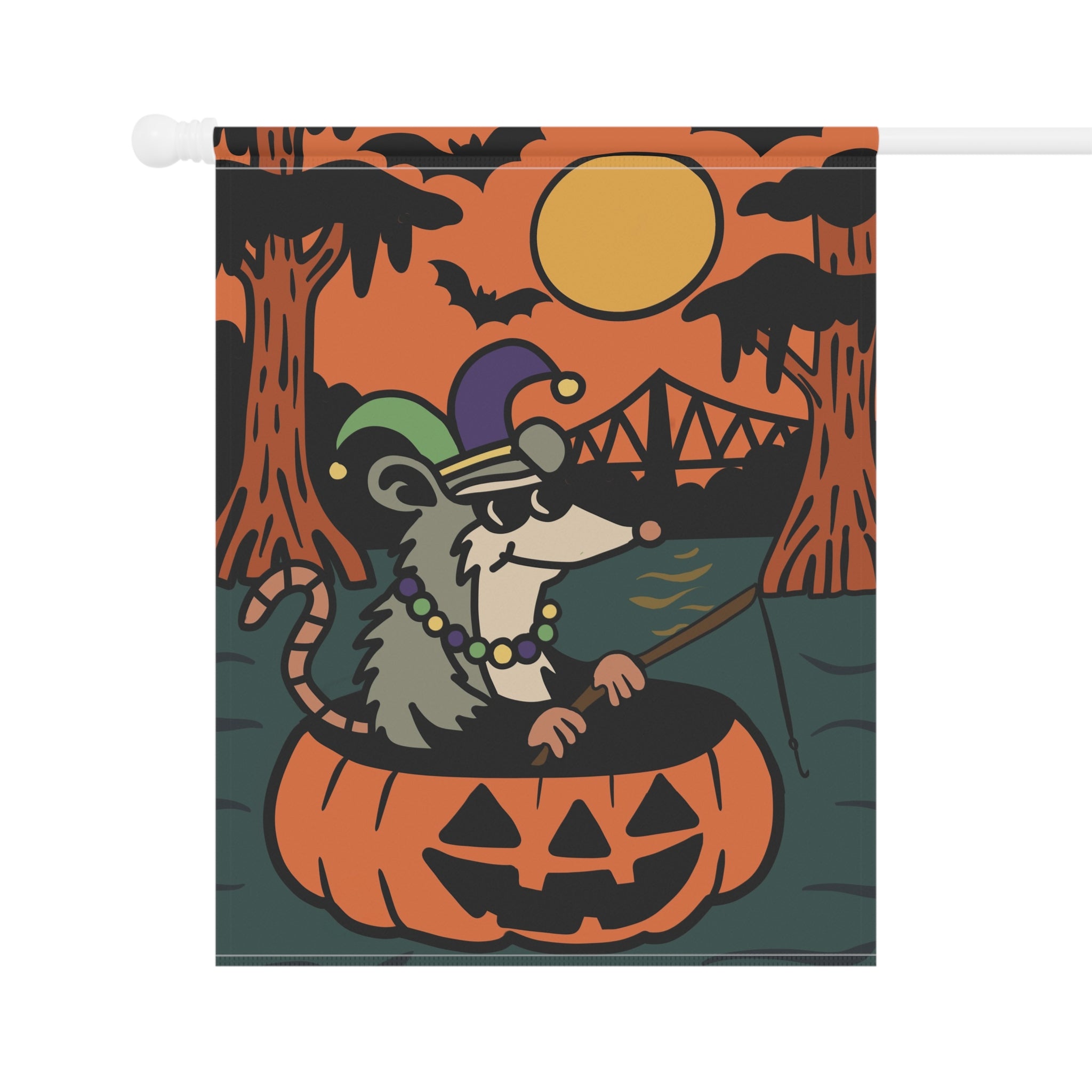 Halloween Garden Flag, Spooky Decor, Fall Outdoor Flag, Pumpkin Vibes, Unique Yard Sign, Bayou, Cajun, New Orleans