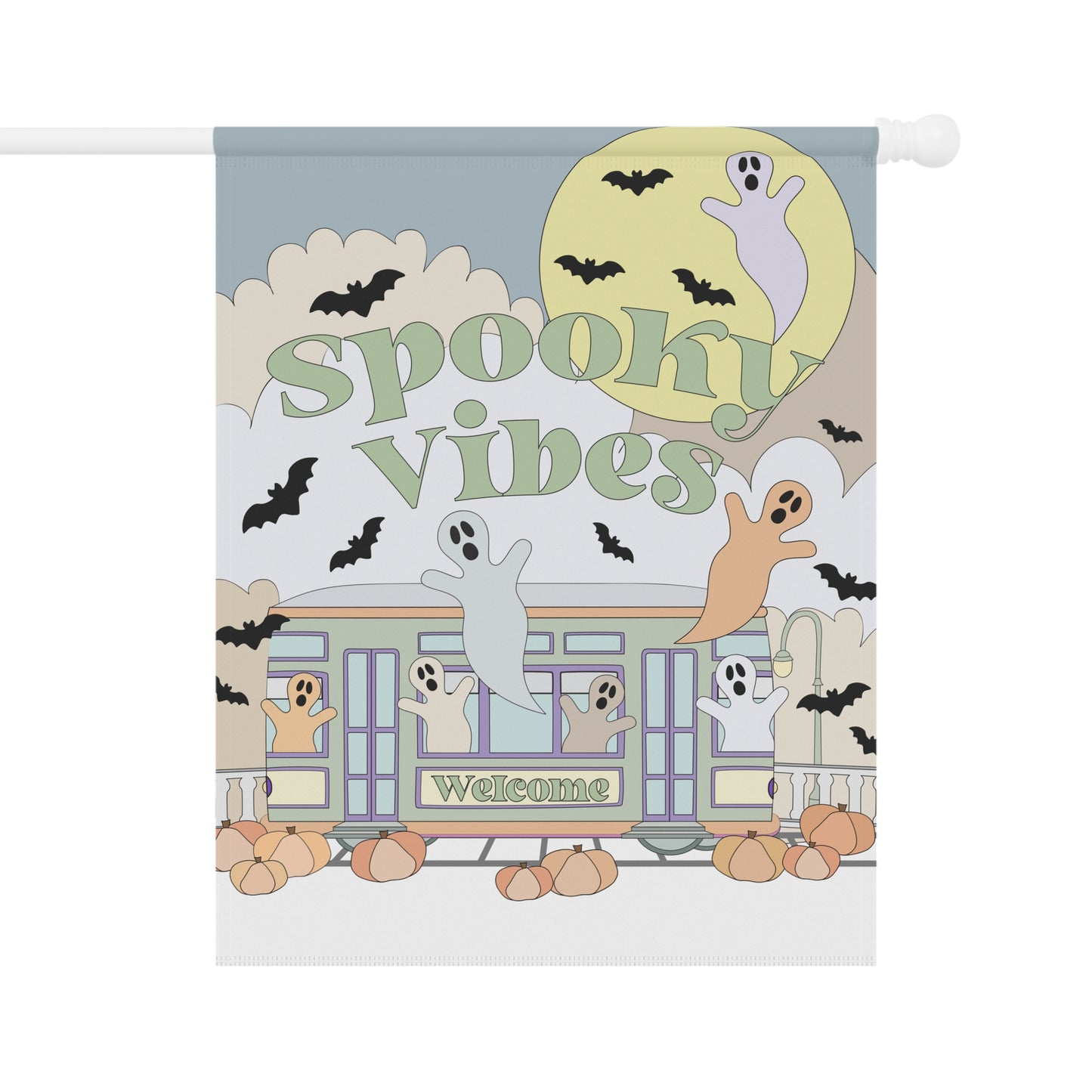 Pastel Blue New Orleans Halloween Garden & House Banner