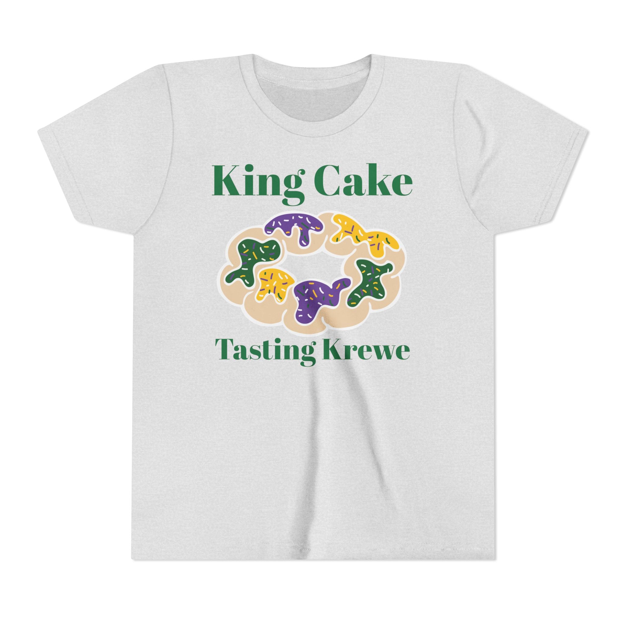 King Cake Tasting Krewe Youth Short Sleeve Tee Mardi Gras