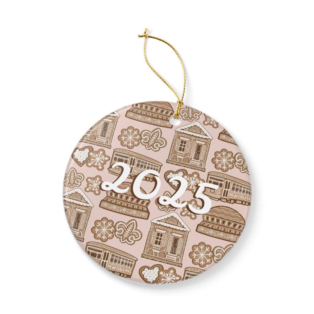 2025 New Orleans Christmas Ceramic Ornaments (2-Side Print)