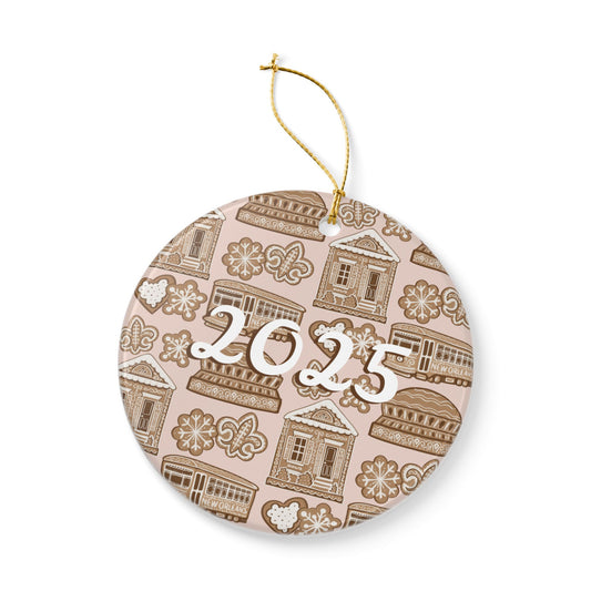 2025 New Orleans Christmas Ceramic Ornaments (2-Side Print)