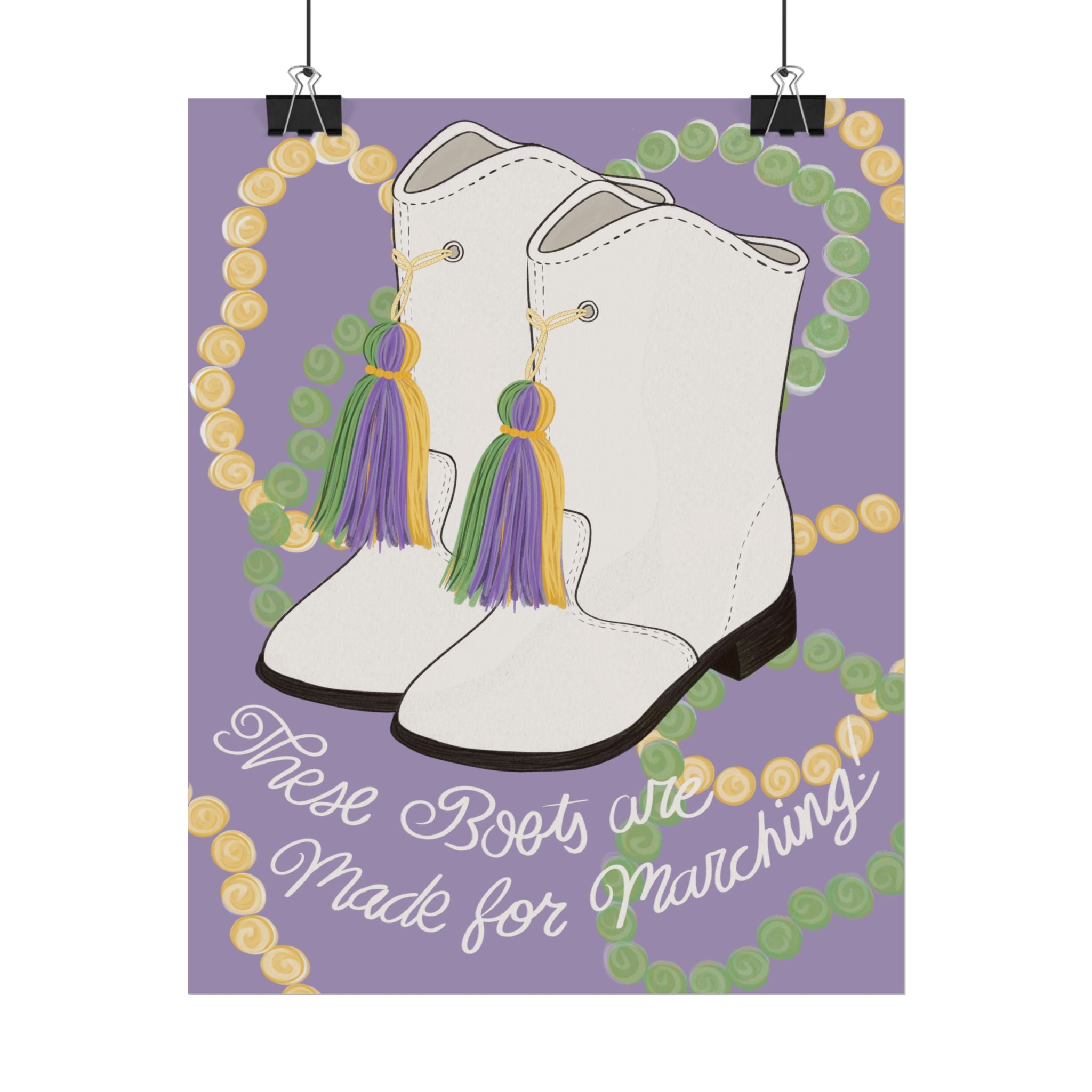 Mardi Gras Parade Boots rolled poster | These Boots Are Made for Marching poster