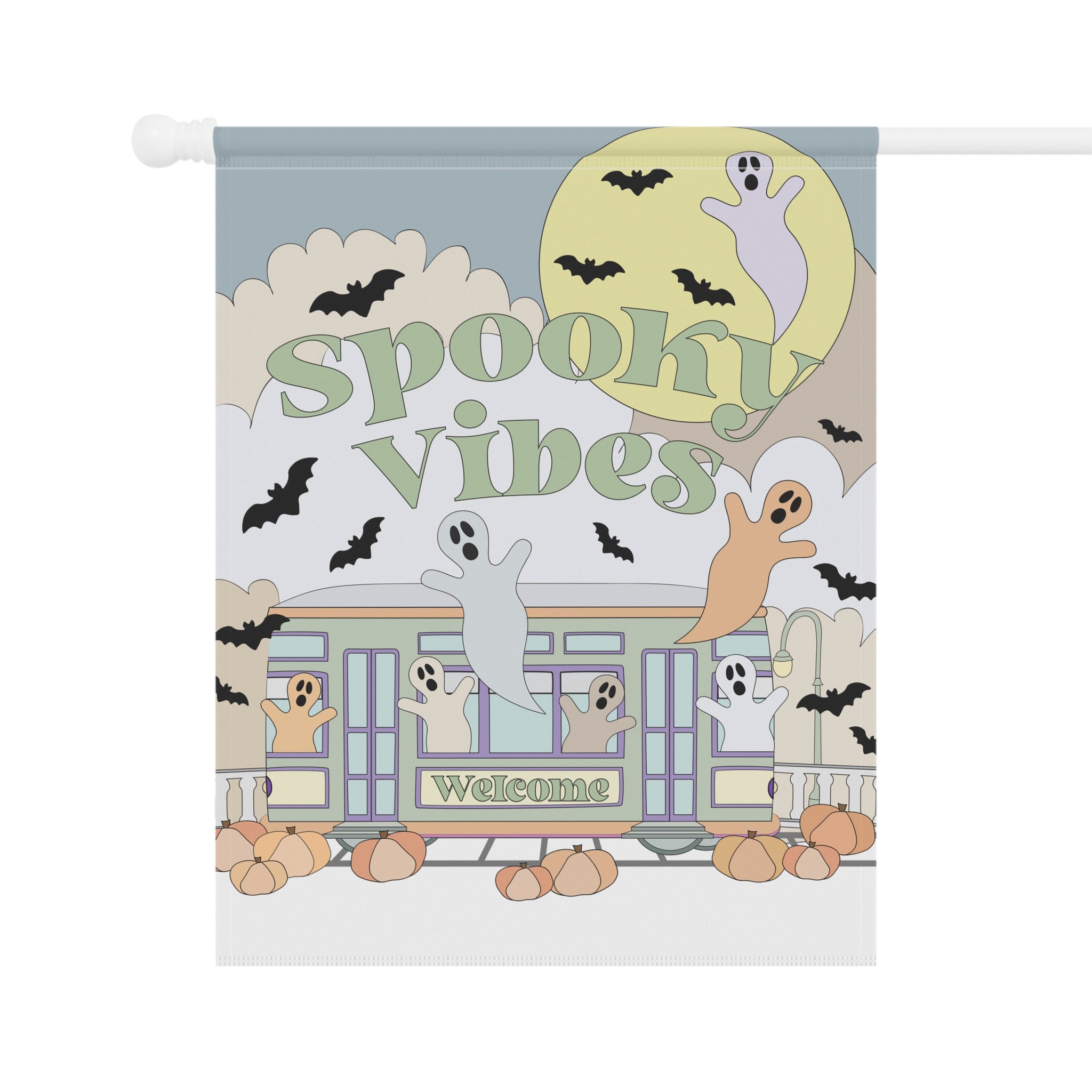 Pastel Blue New Orleans Halloween – Garden & House Banner
