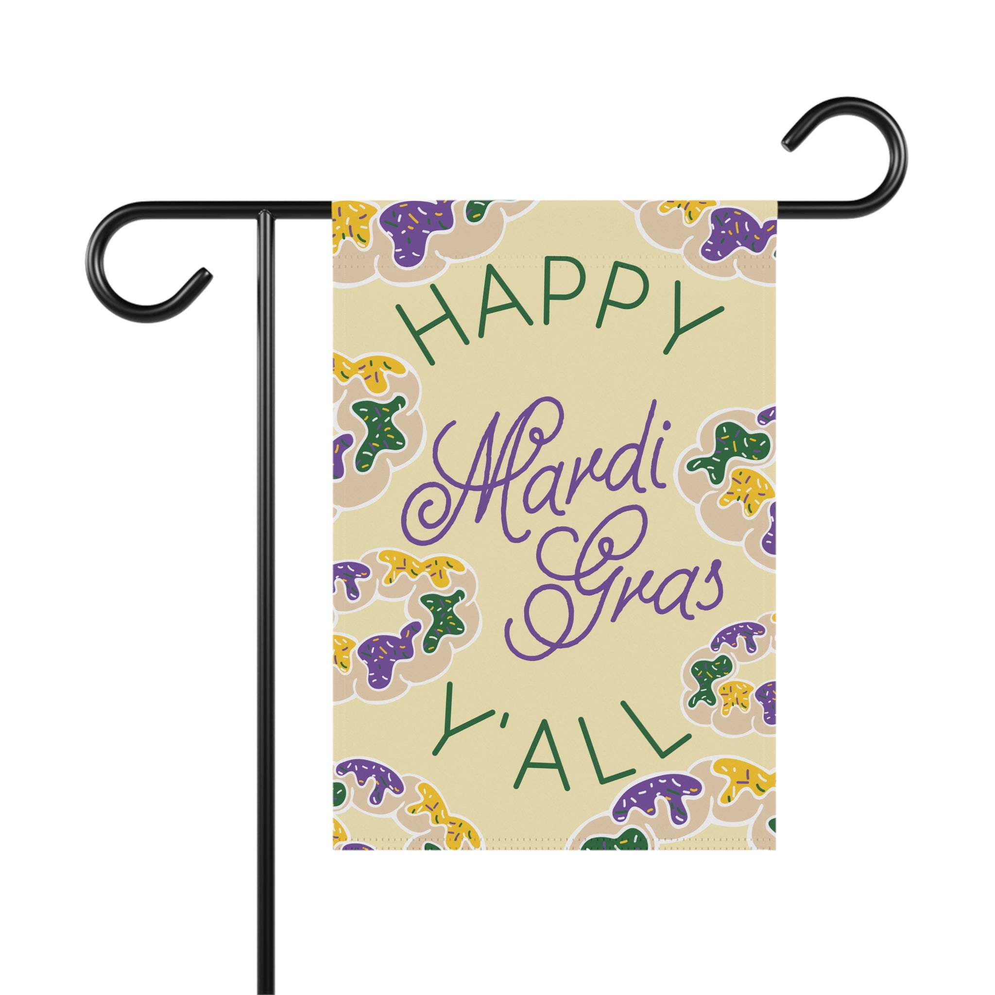 Happy Mardi Gras Y'all - Garden Flag - Yellow