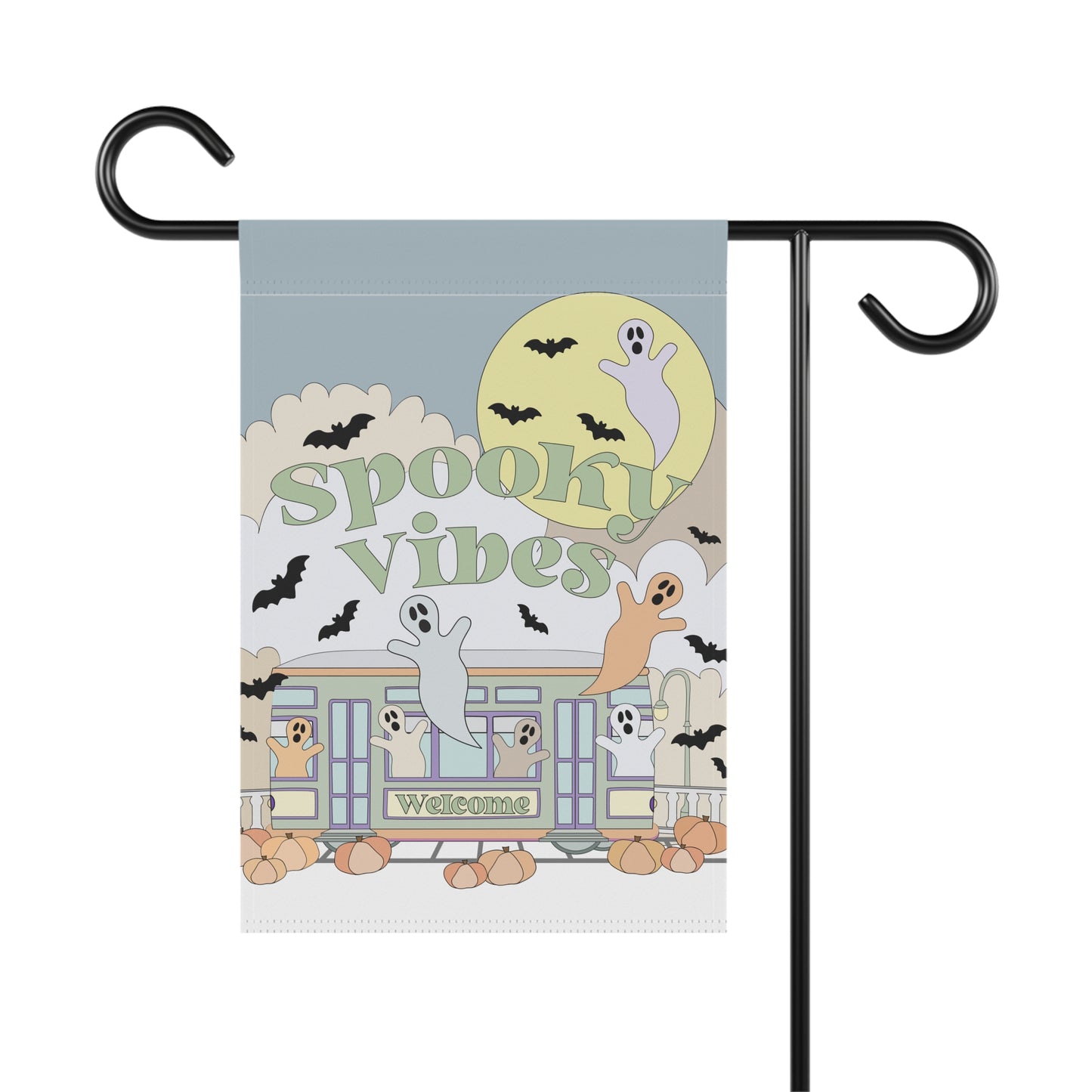 Pastel Blue New Orleans Halloween Garden & House Banner